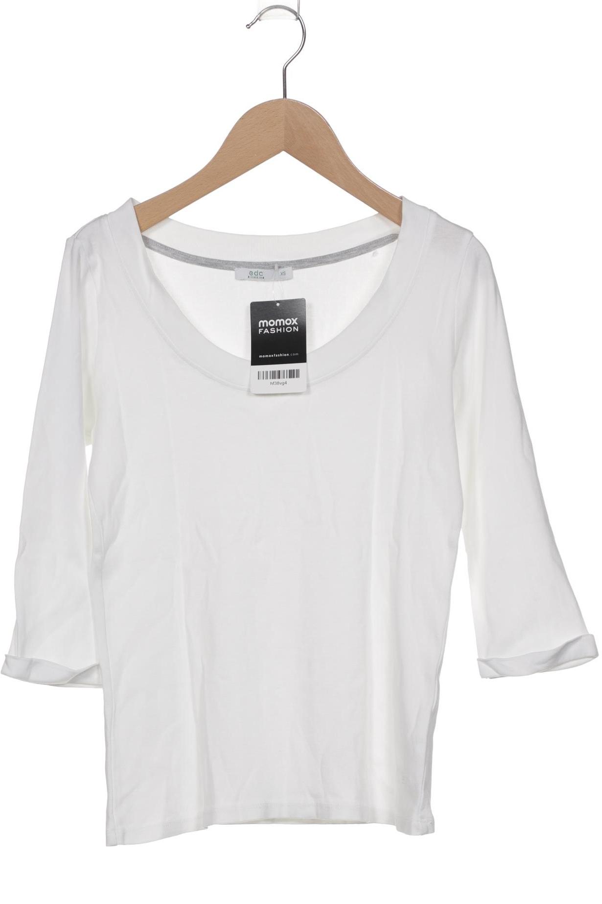 

edc by Esprit Damen Langarmshirt, weiß, Gr. 34