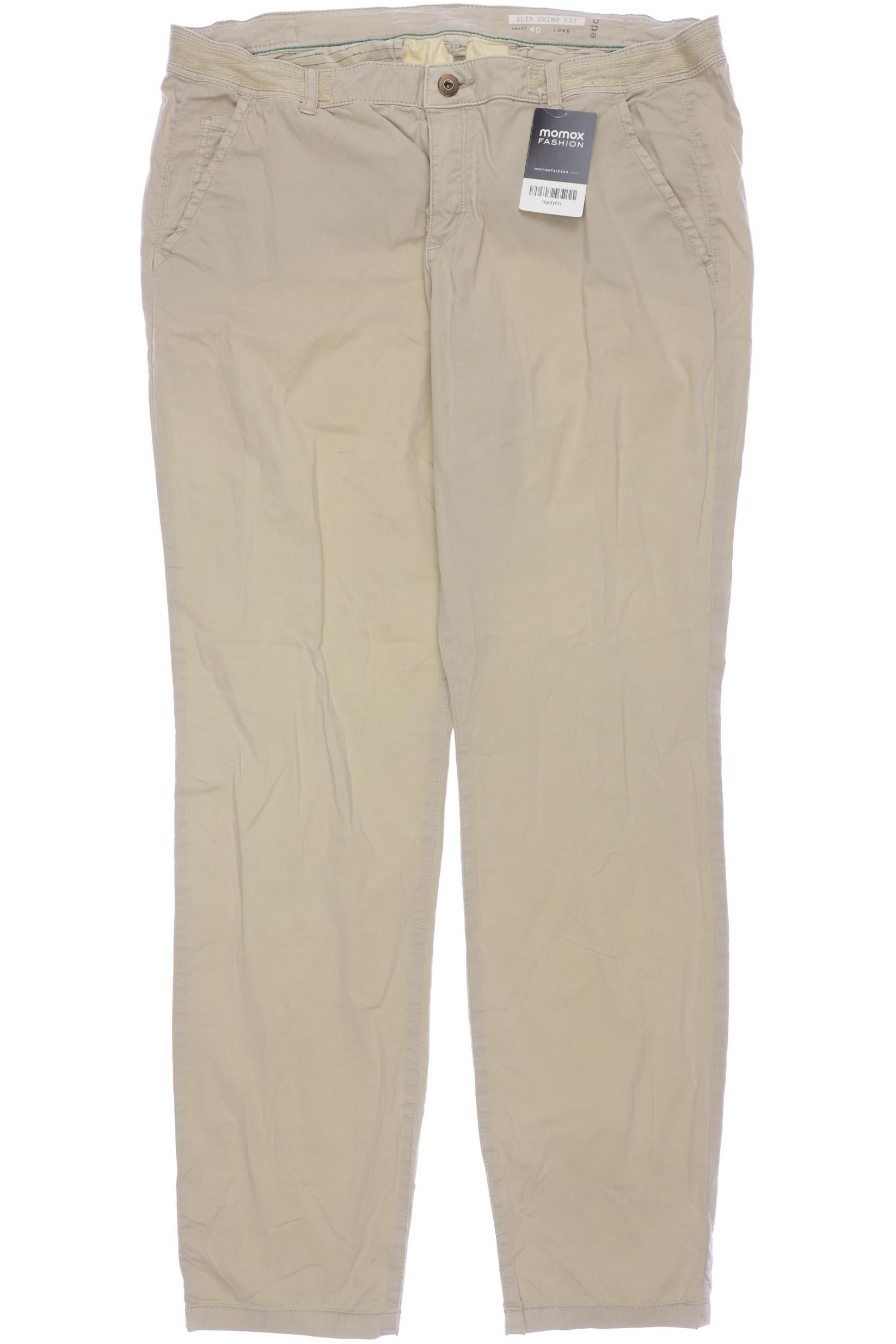 

edc by Esprit Damen Stoffhose, beige, Gr. 40