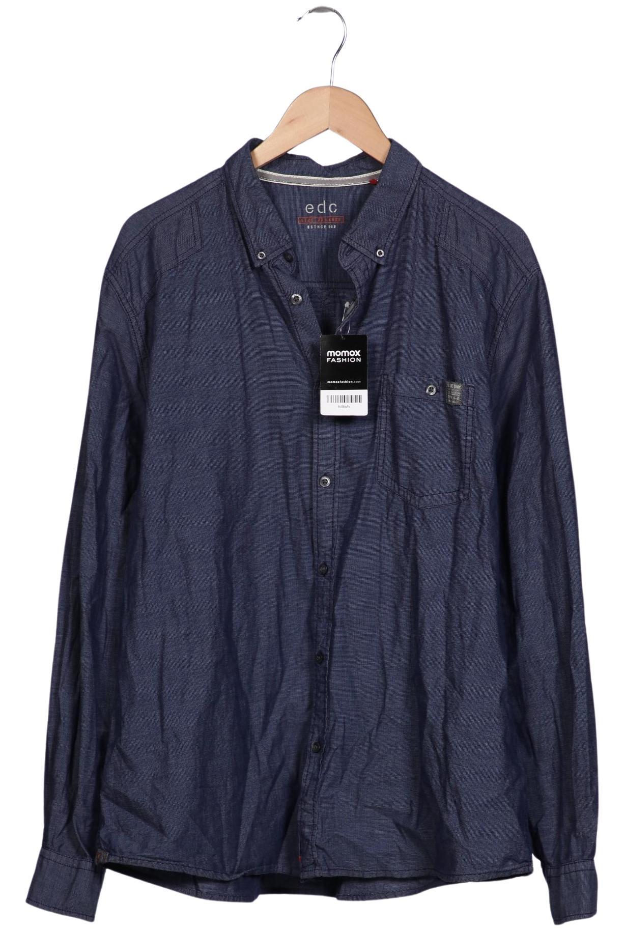 

edc by Esprit Herren Hemd, marineblau, Gr. 56