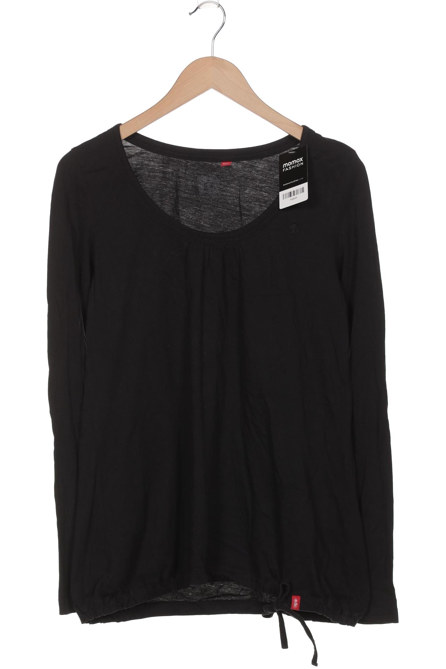 

edc by Esprit Damen Langarmshirt, schwarz, Gr. 44
