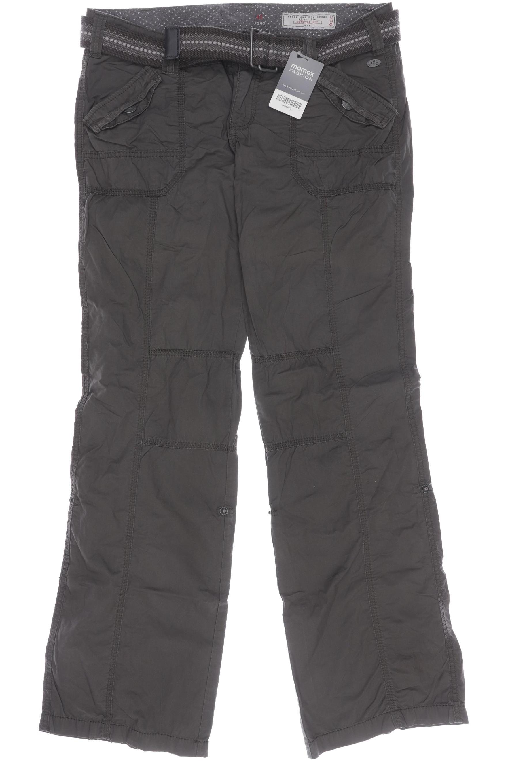 

edc by Esprit Damen Stoffhose, grau, Gr. 42