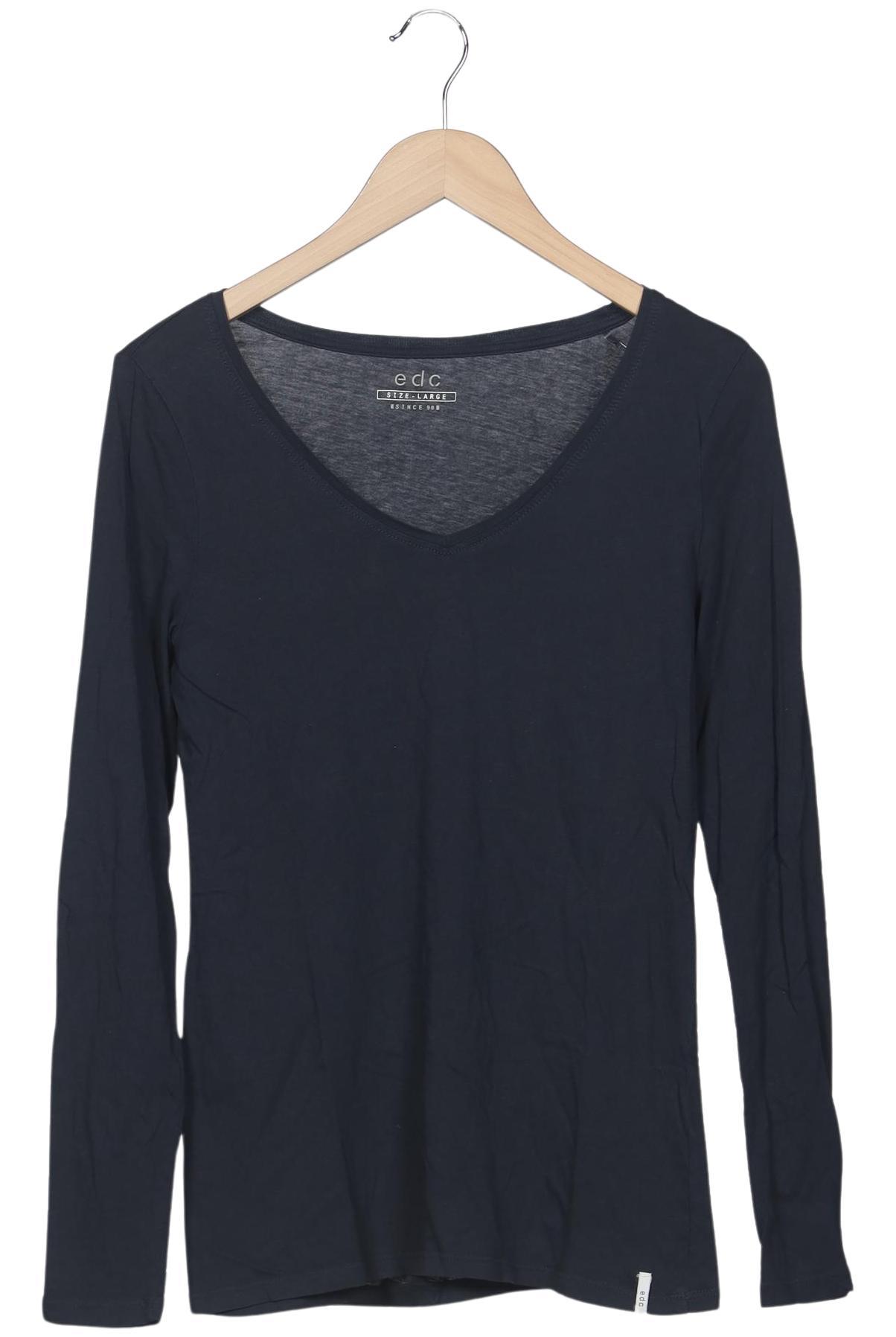 

edc by Esprit Damen Langarmshirt, marineblau, Gr. 42