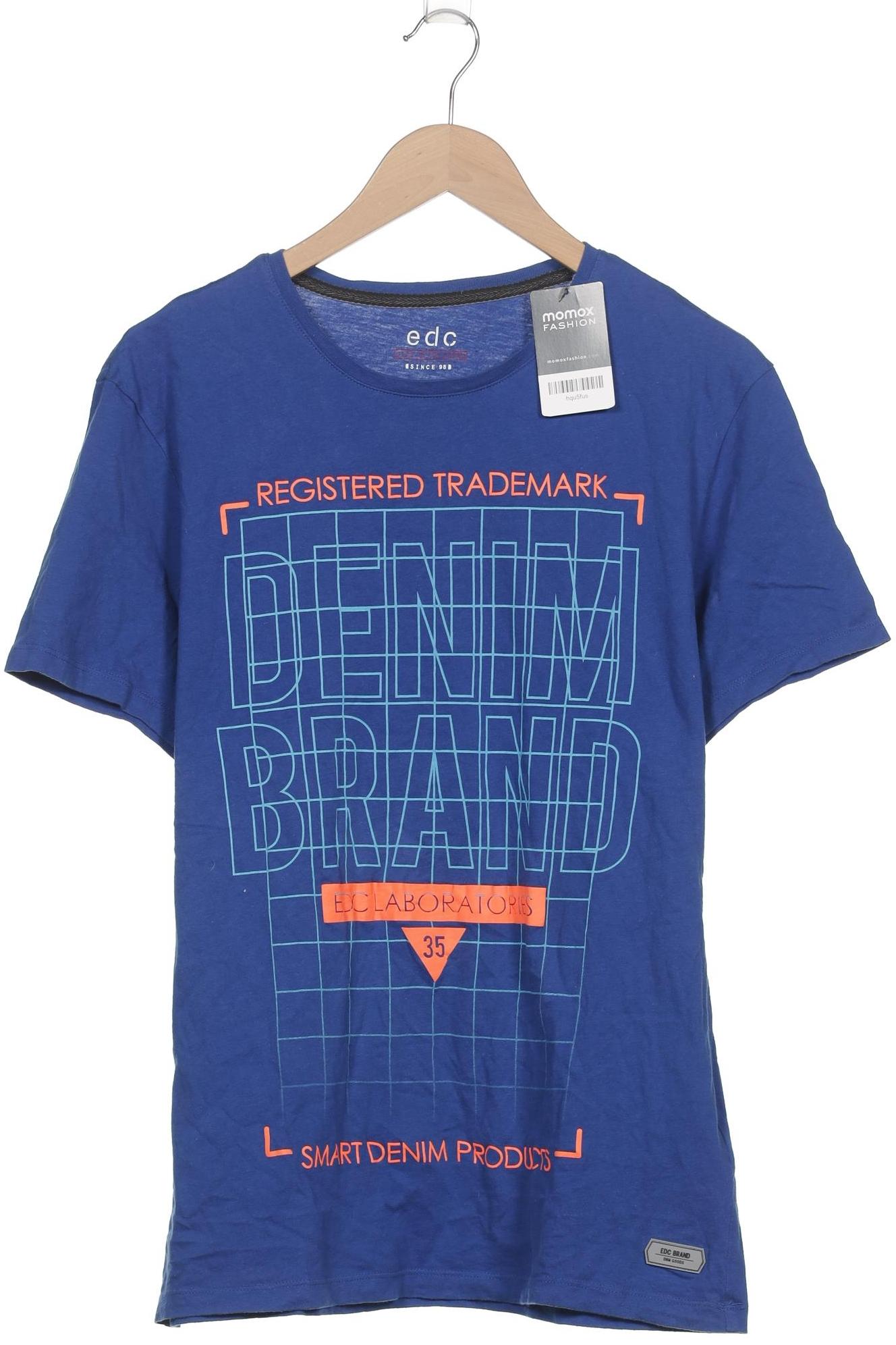 

edc by Esprit Herren T-Shirt, blau, Gr. 54