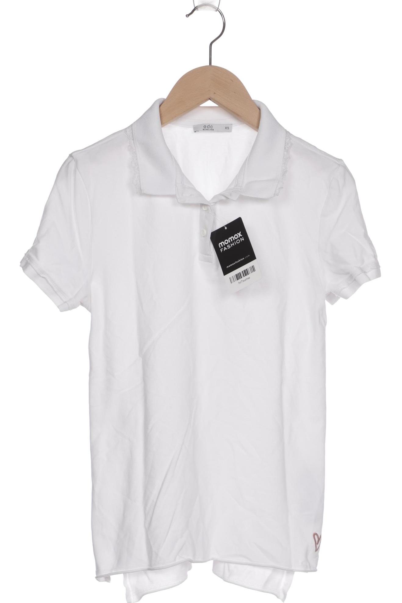 

edc by Esprit Damen Poloshirt, weiß, Gr. 34