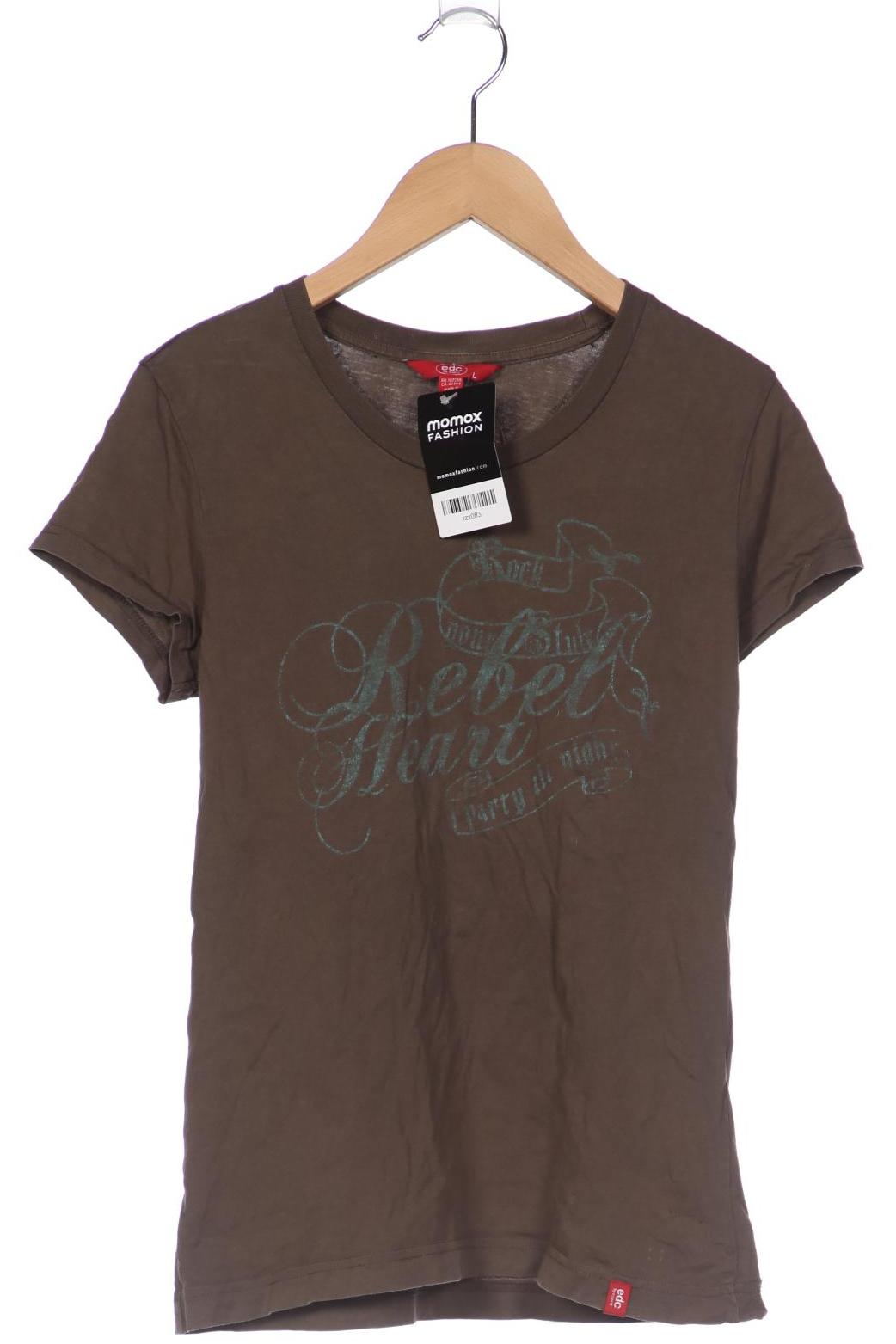 

edc by Esprit Damen T-Shirt, braun, Gr. 42