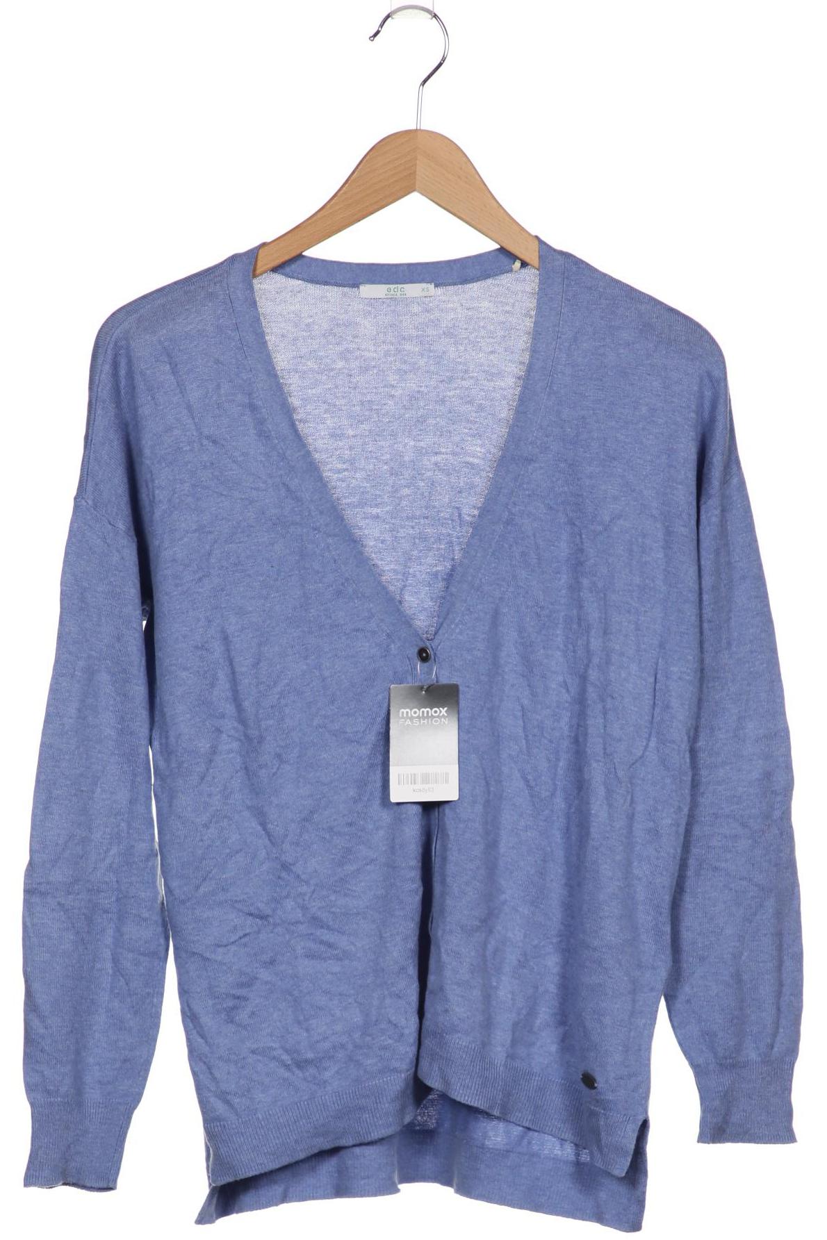 

edc by Esprit Damen Strickjacke, blau, Gr. 34