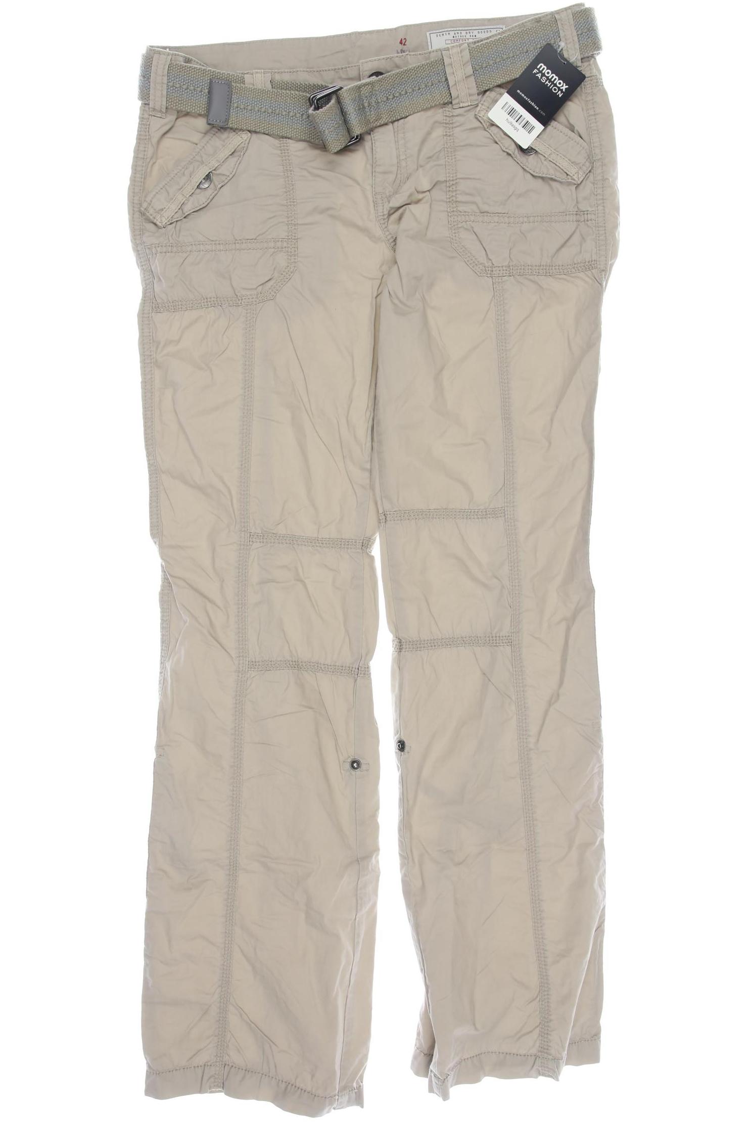 

edc by Esprit Damen Stoffhose, beige, Gr. 42