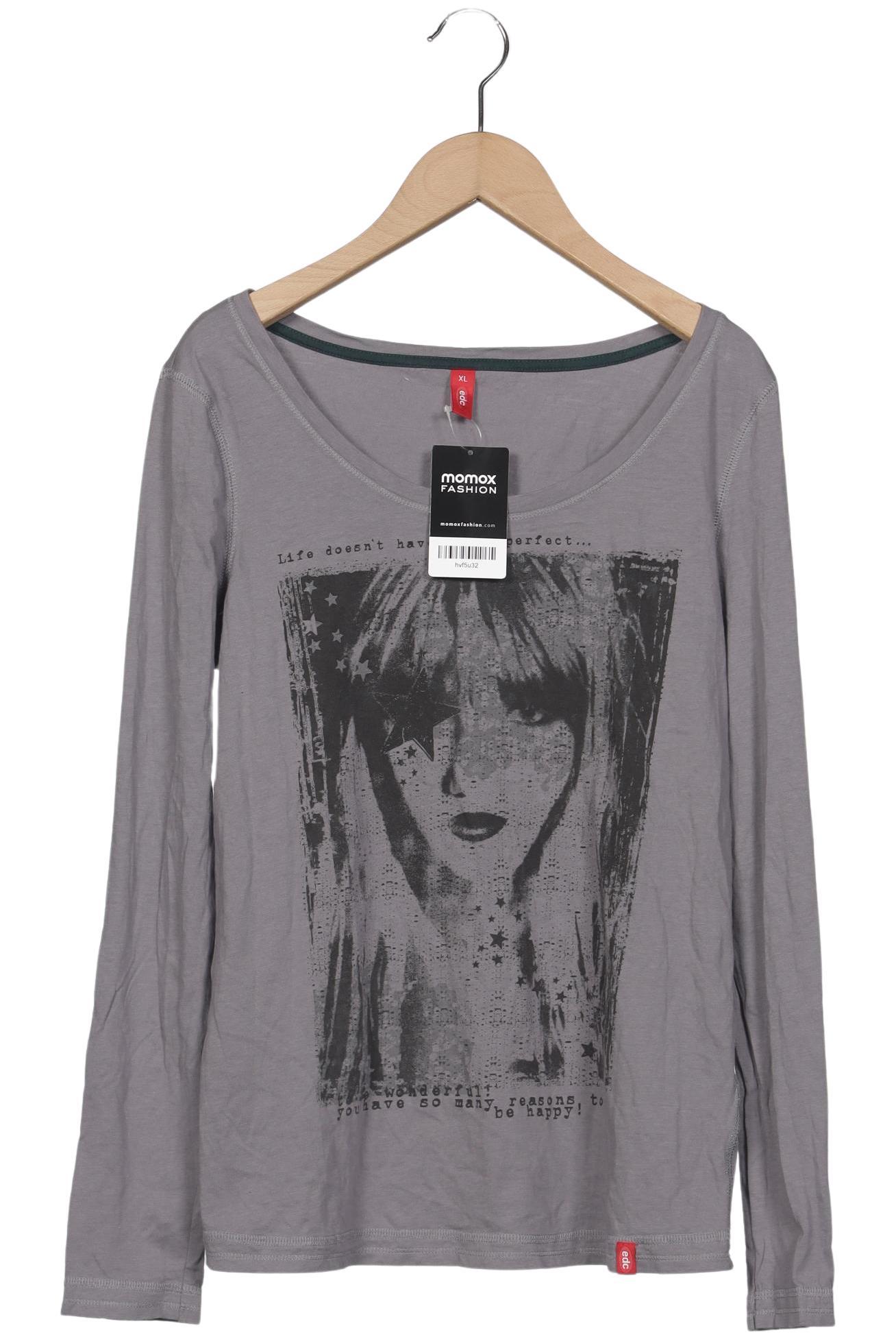 

edc by Esprit Damen Langarmshirt, grau, Gr. 44