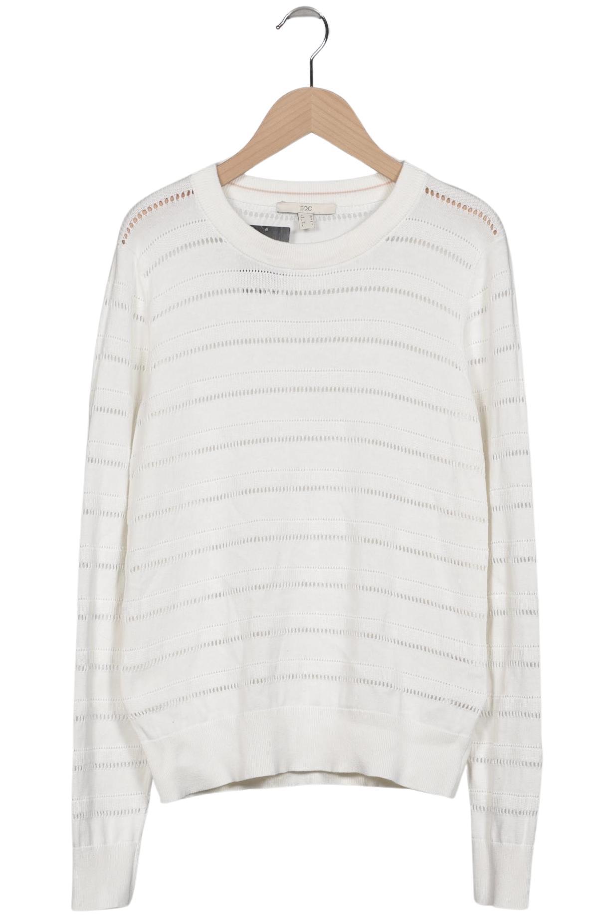 

edc by Esprit Damen Pullover, weiß, Gr. 38