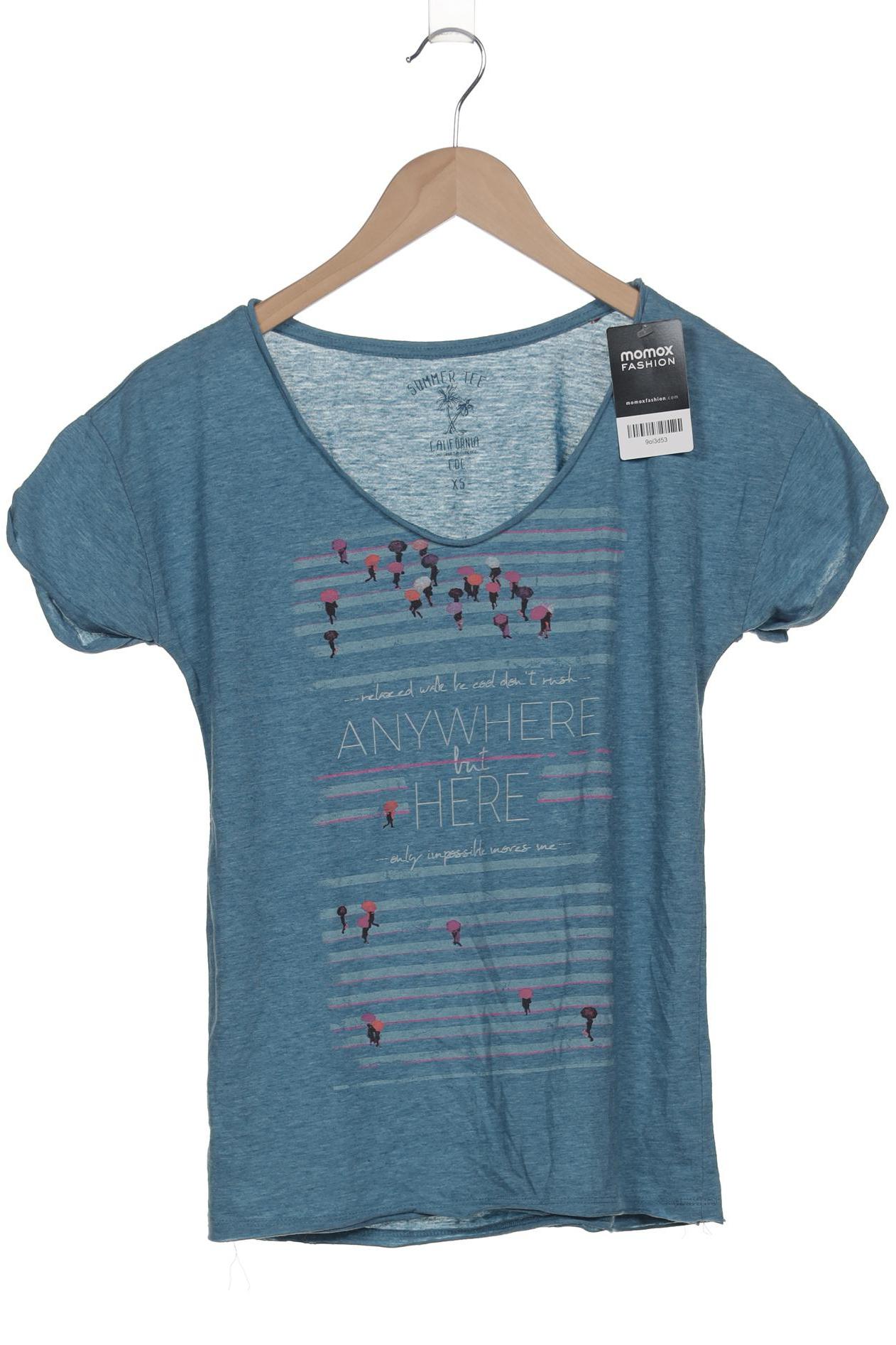 

edc by Esprit Damen T-Shirt, blau, Gr. 34