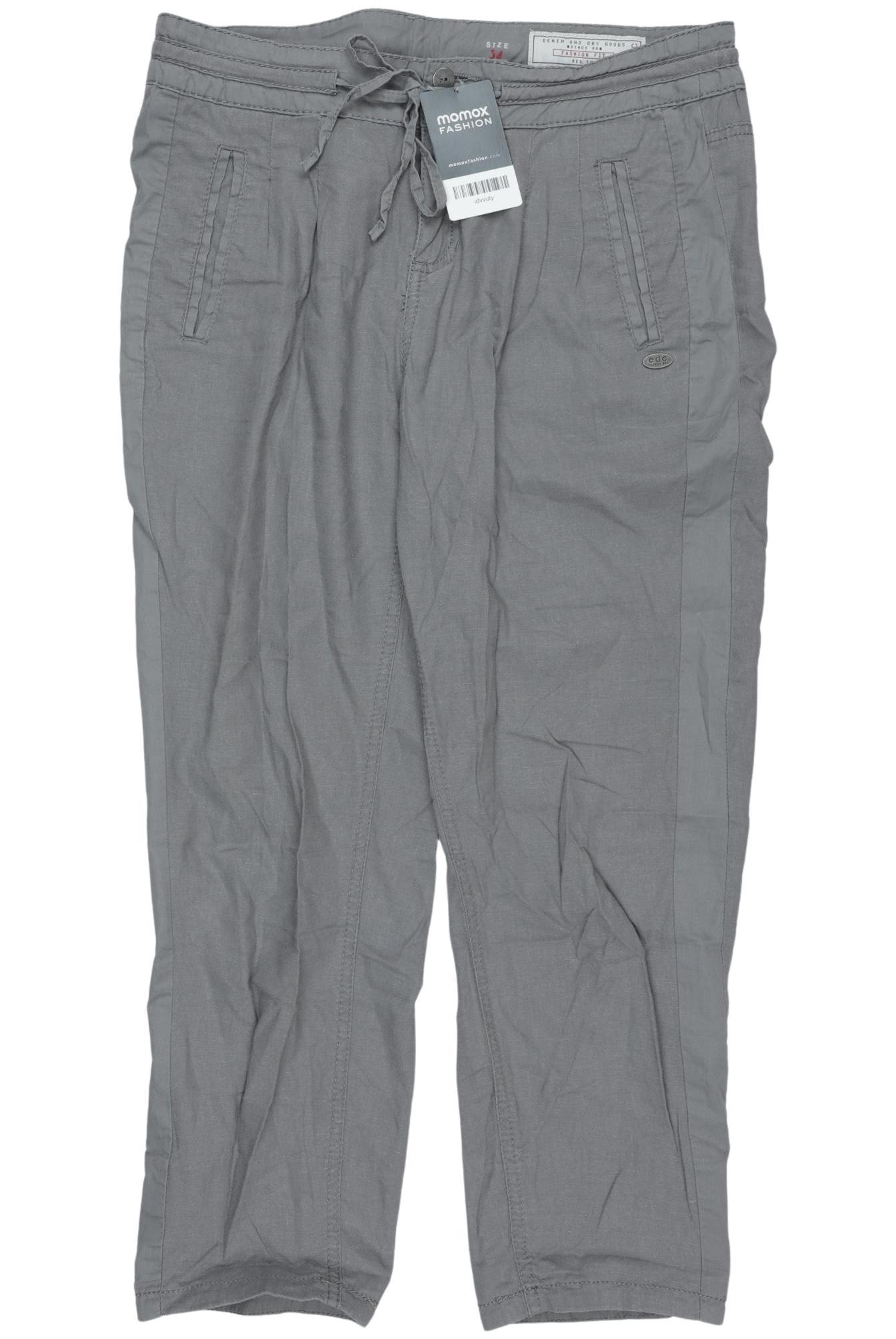 

edc by Esprit Damen Stoffhose, grau, Gr. 34