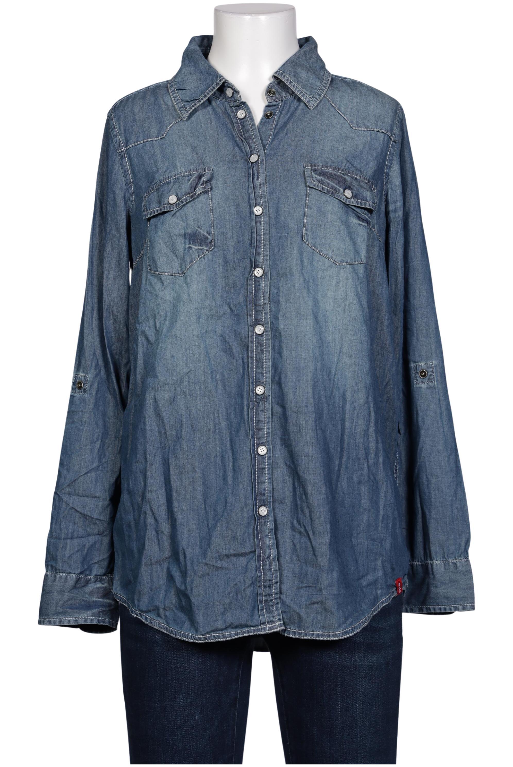 

edc by Esprit Damen Bluse, blau, Gr. 36