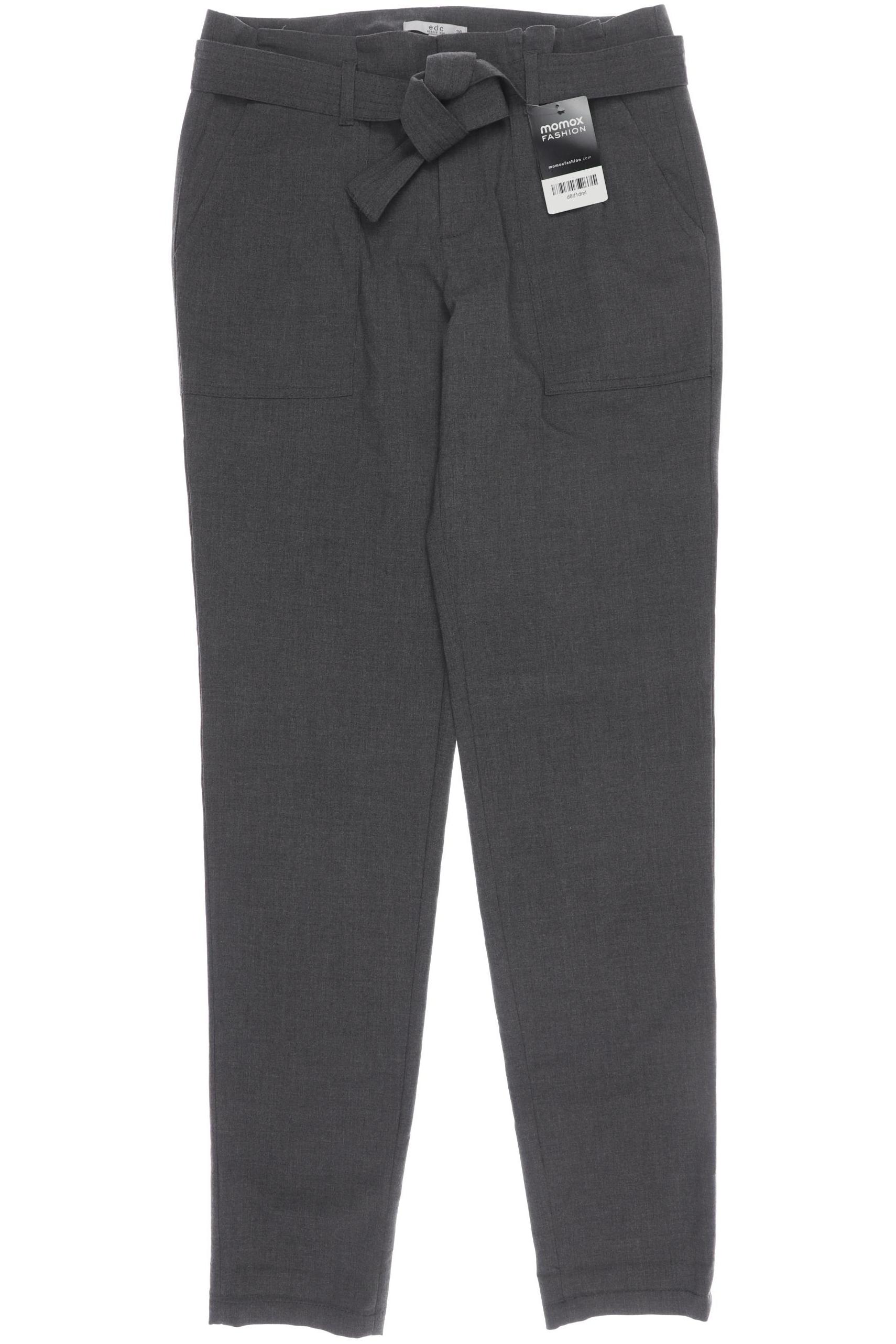 

edc by Esprit Damen Stoffhose, grau, Gr. 34