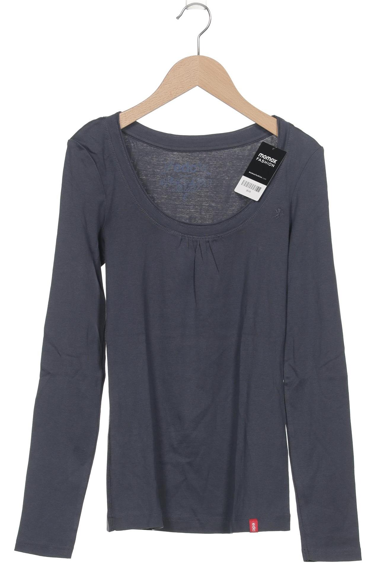

edc by Esprit Damen Langarmshirt, marineblau, Gr. 36