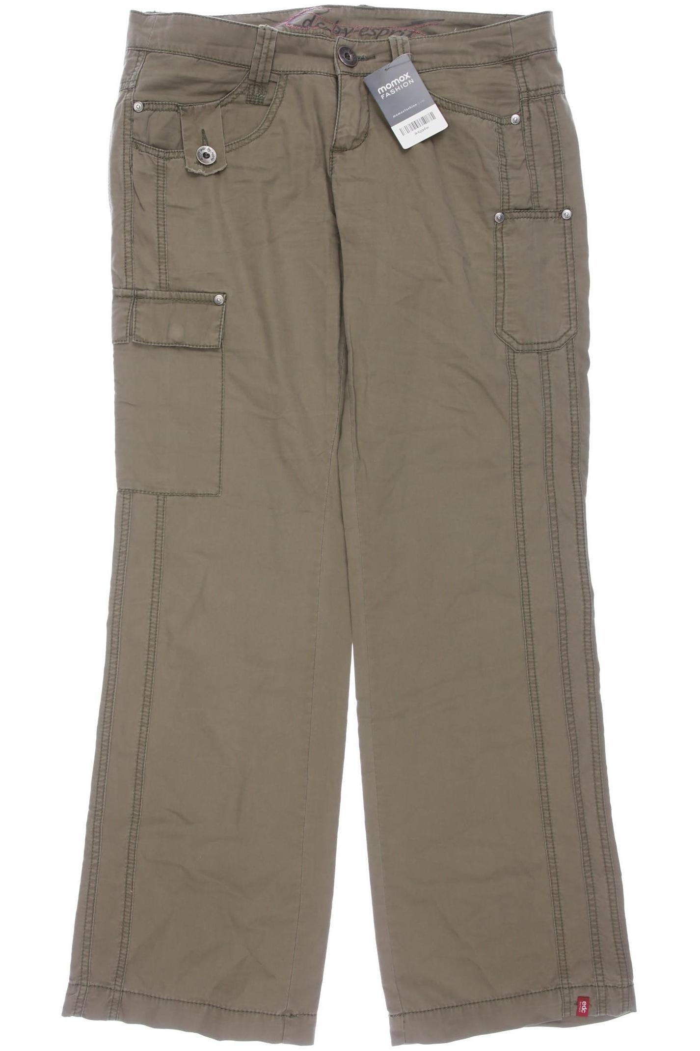 

edc by Esprit Damen Stoffhose, grün, Gr. 38