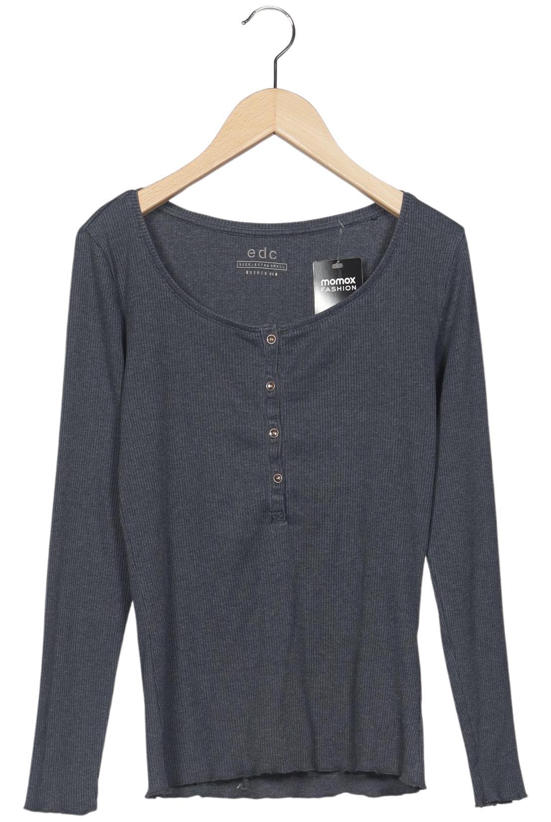 

edc by Esprit Damen Langarmshirt, marineblau, Gr. 34