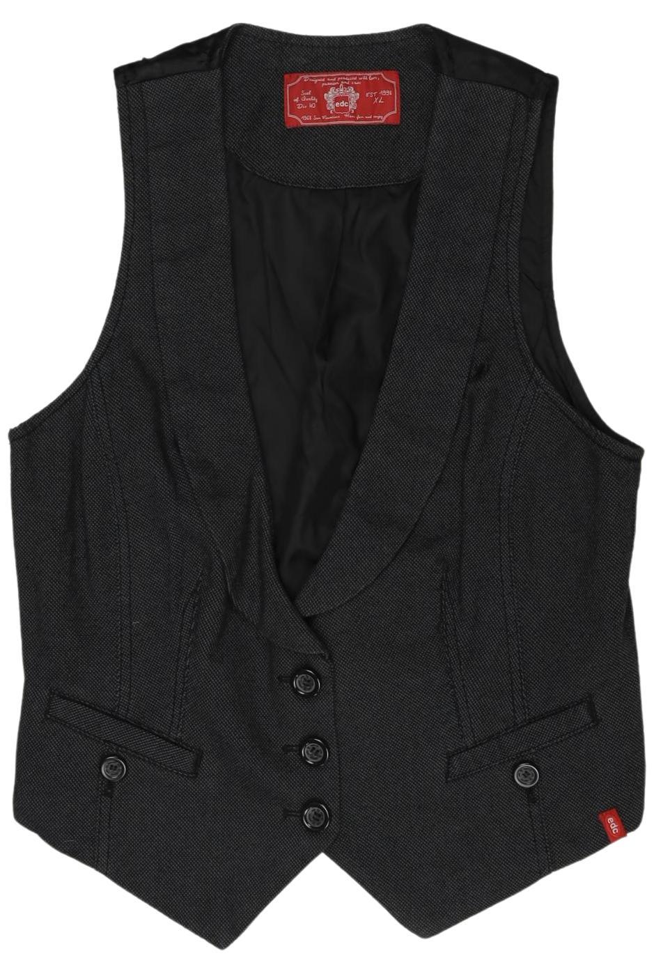 

edc by Esprit Damen Weste, schwarz, Gr. 44