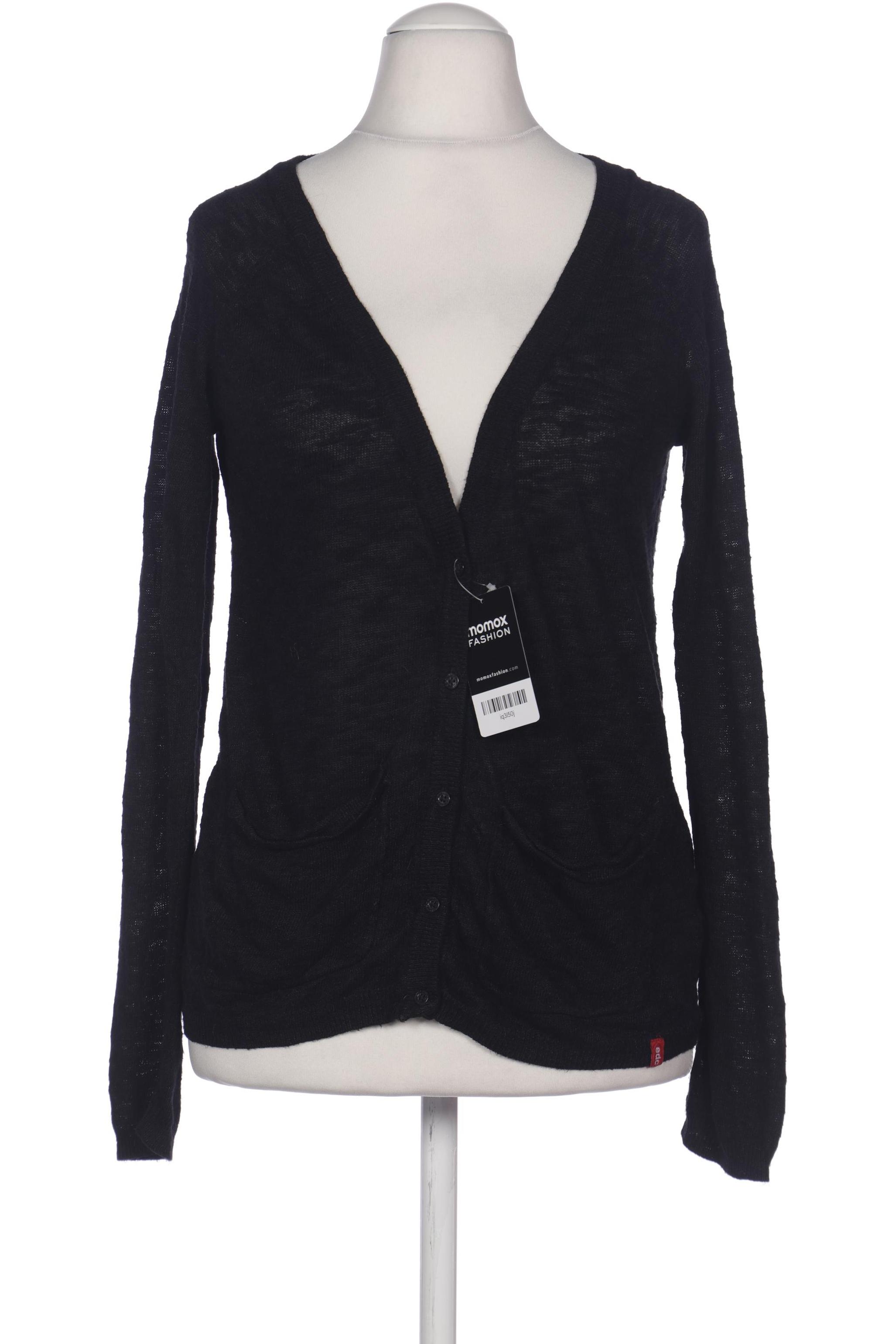 

edc by Esprit Damen Strickjacke, schwarz, Gr. 38