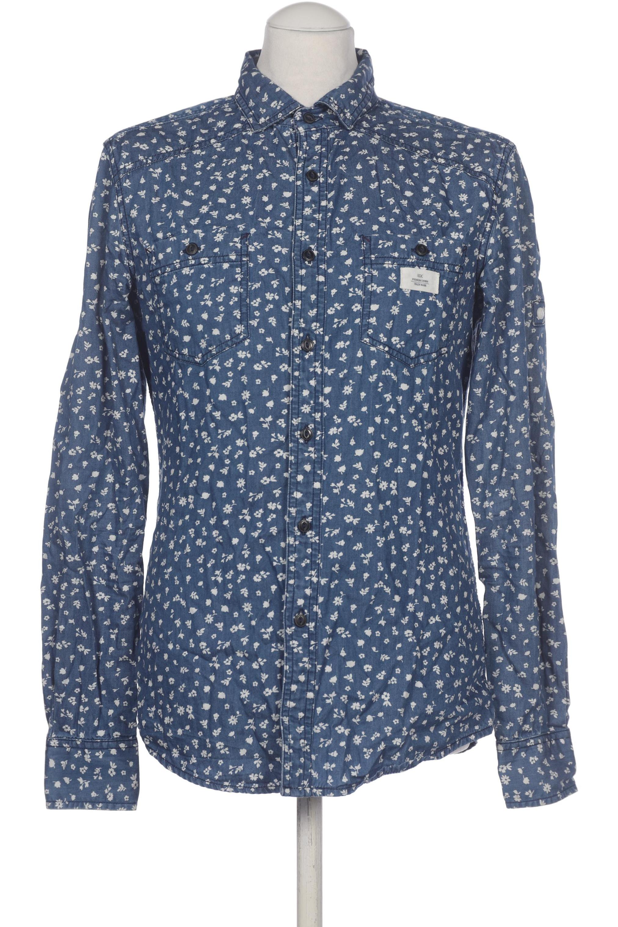 

edc by Esprit Herren Hemd, blau, Gr. 46