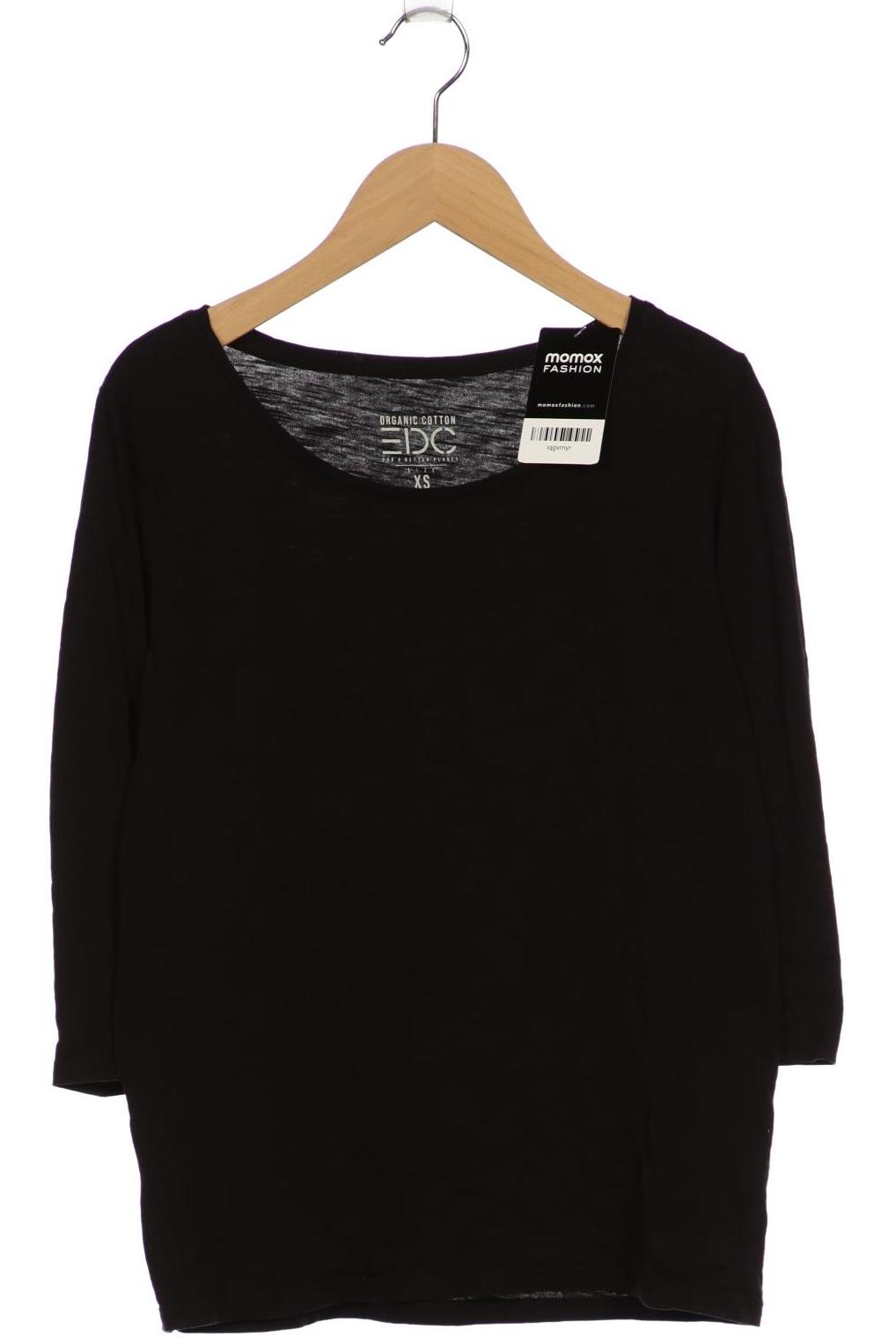 

edc by Esprit Damen Langarmshirt, schwarz, Gr. 34