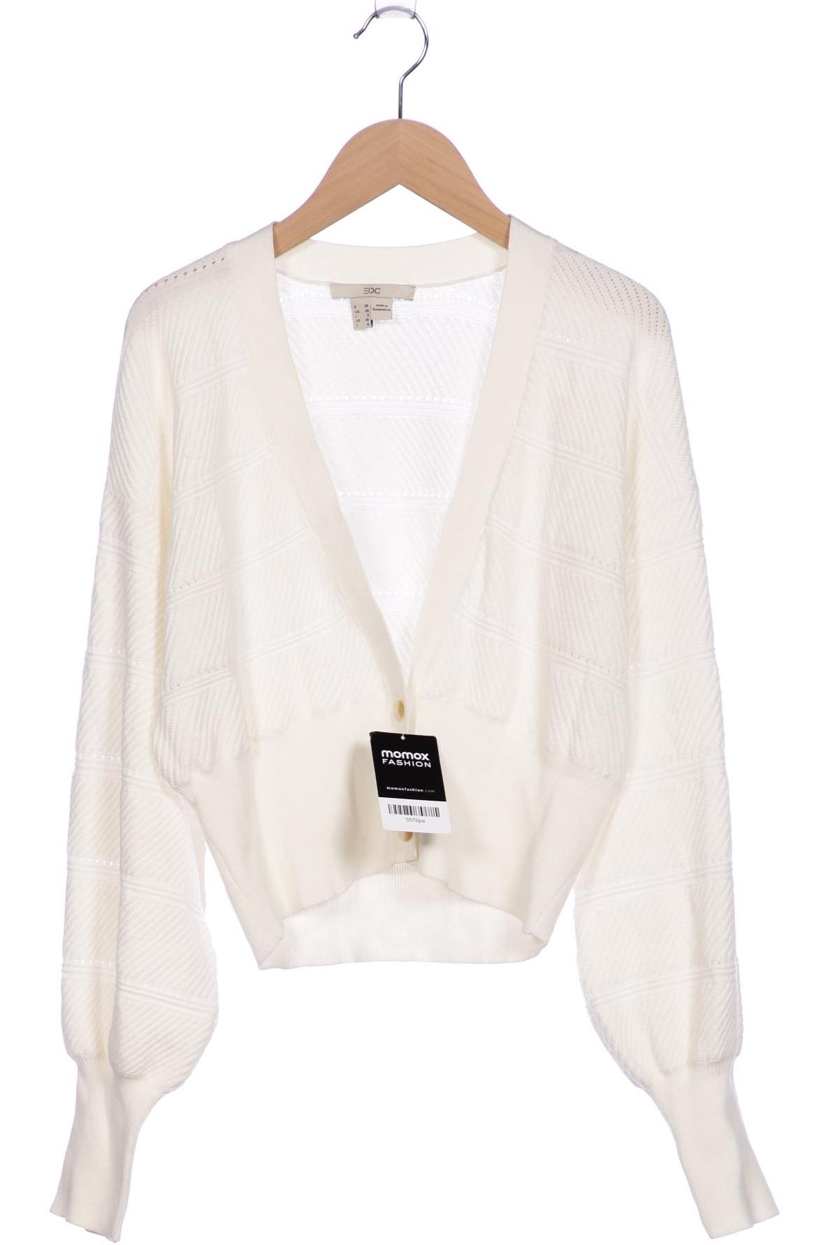 

edc by Esprit Damen Strickjacke, weiß, Gr. 34