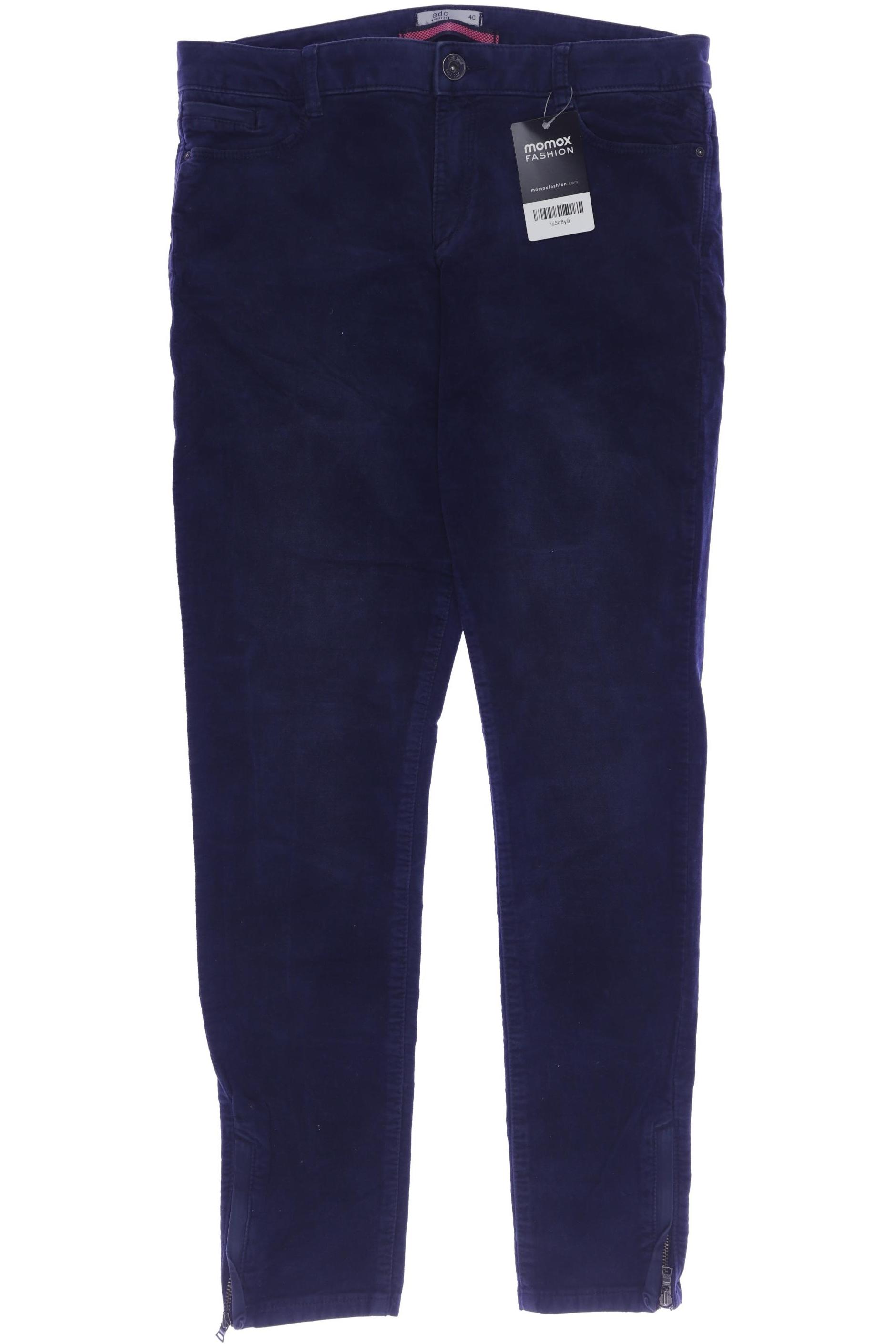 

edc by Esprit Damen Stoffhose, marineblau, Gr. 28