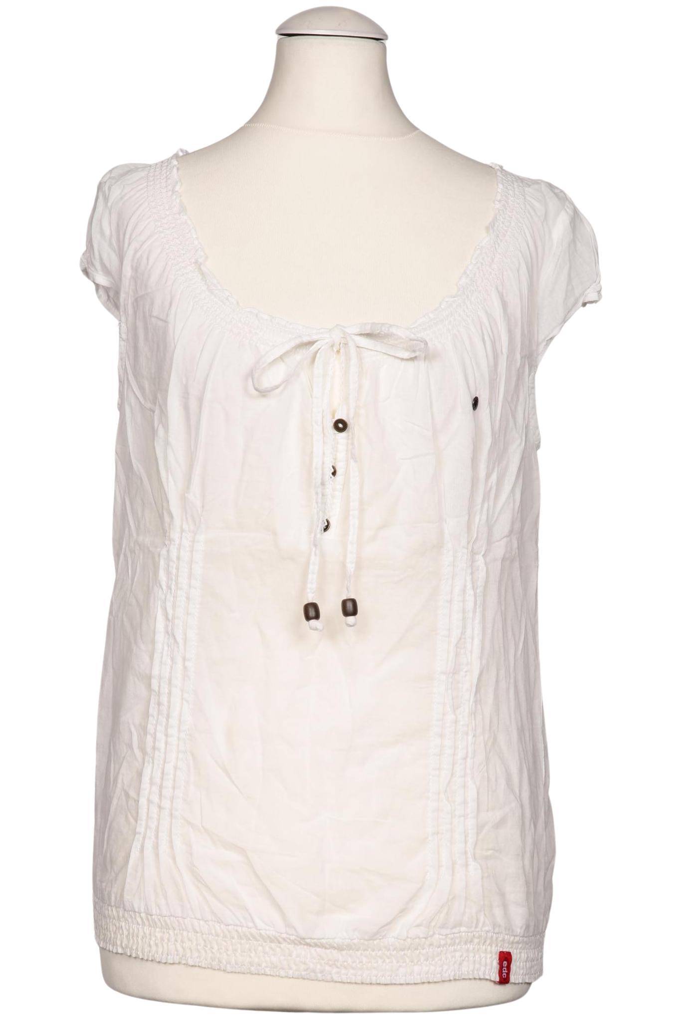 

edc by Esprit Damen Bluse, weiß, Gr. 34