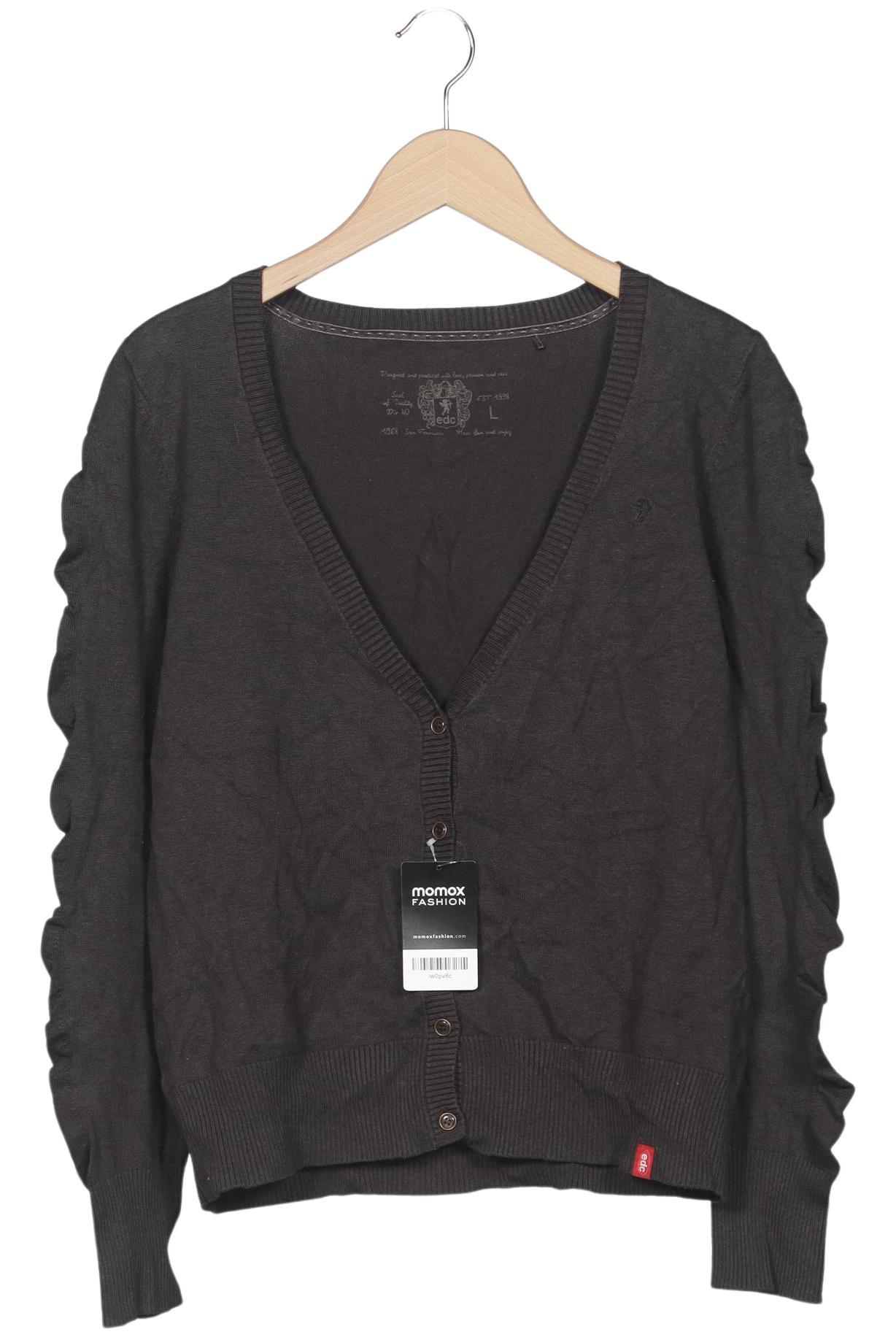 

edc by Esprit Damen Strickjacke, grau, Gr. 40