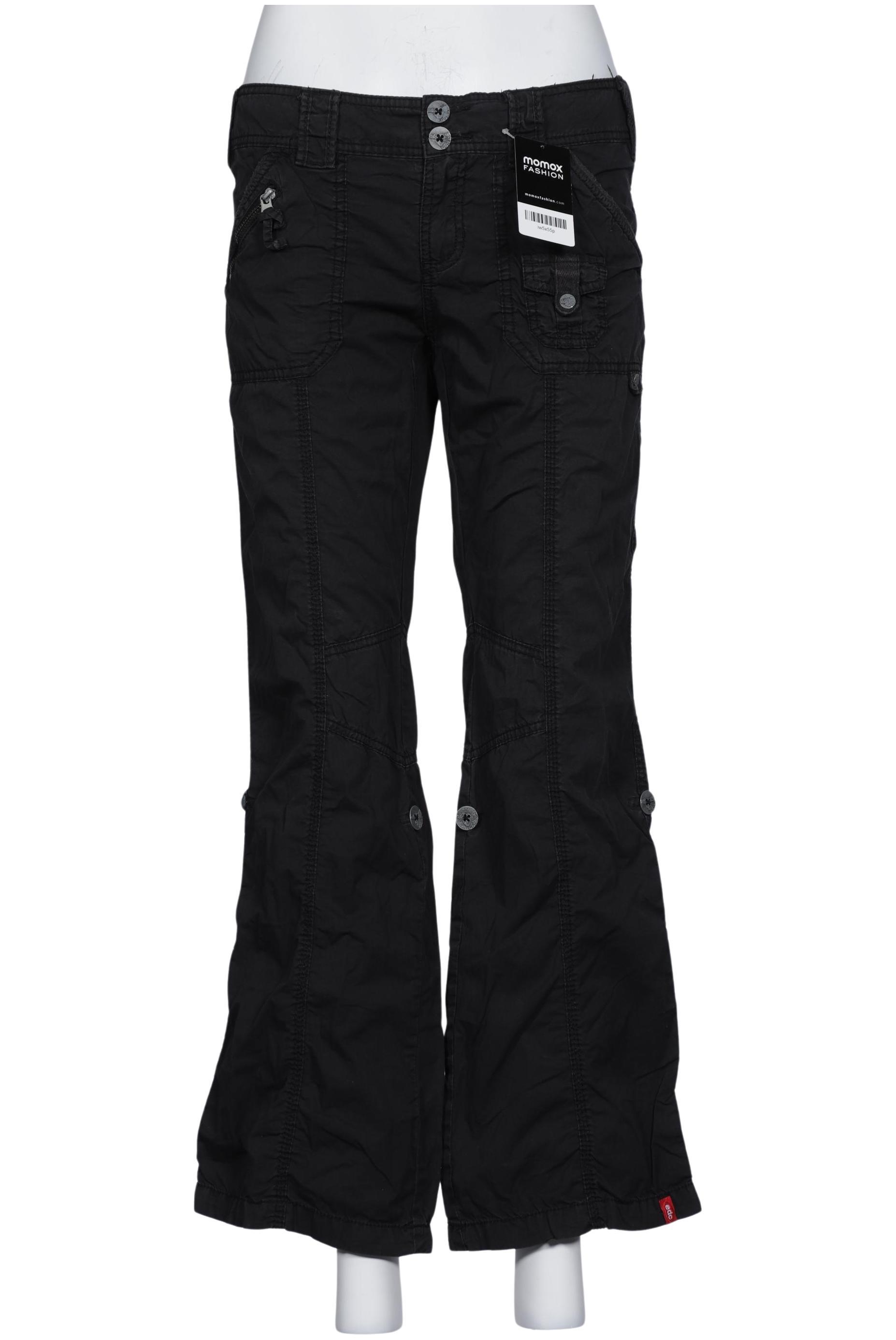 

edc by Esprit Damen Stoffhose, schwarz, Gr. 38