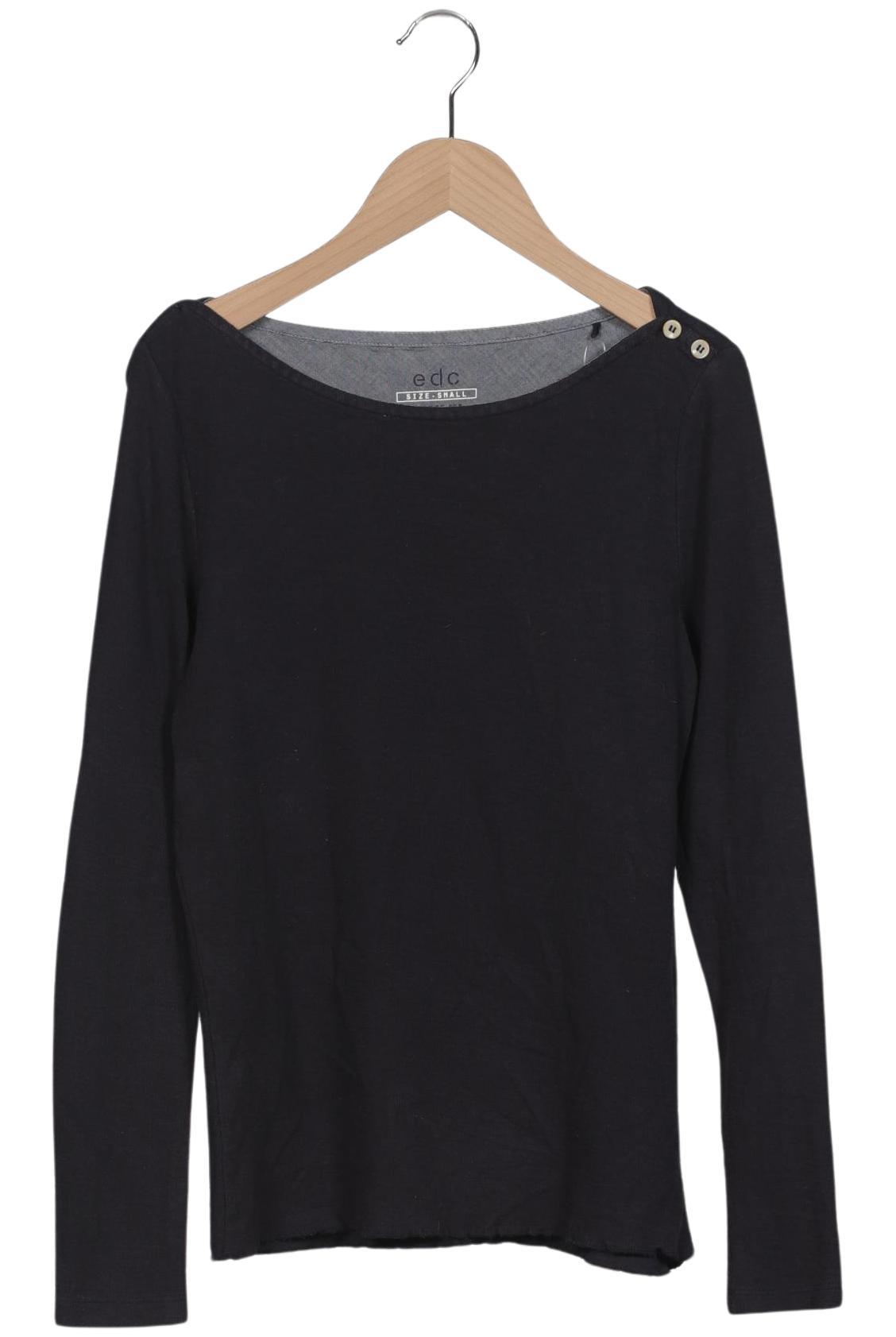 

edc by Esprit Damen Langarmshirt, marineblau, Gr. 36