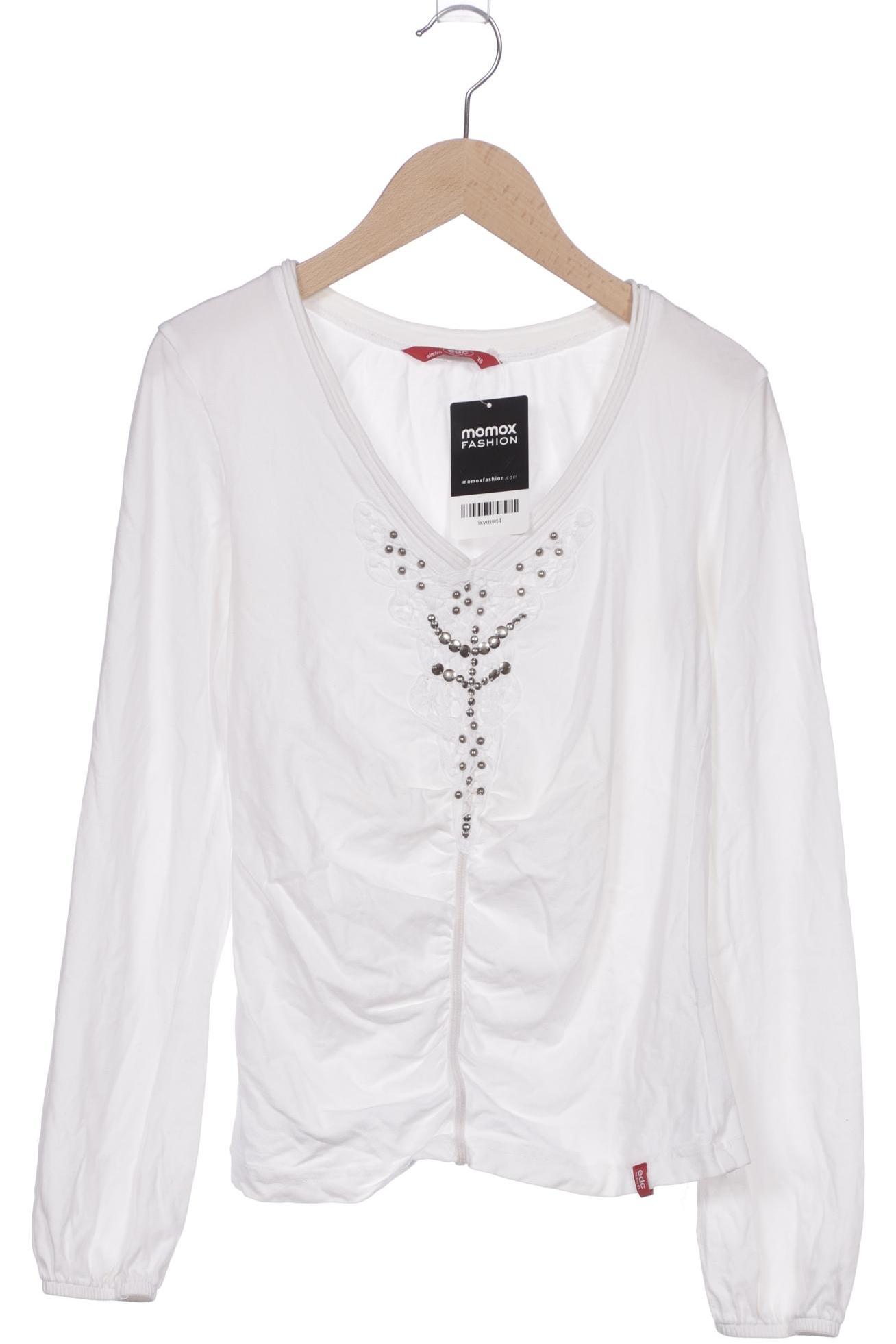 

edc by Esprit Damen Langarmshirt, weiß, Gr. 34