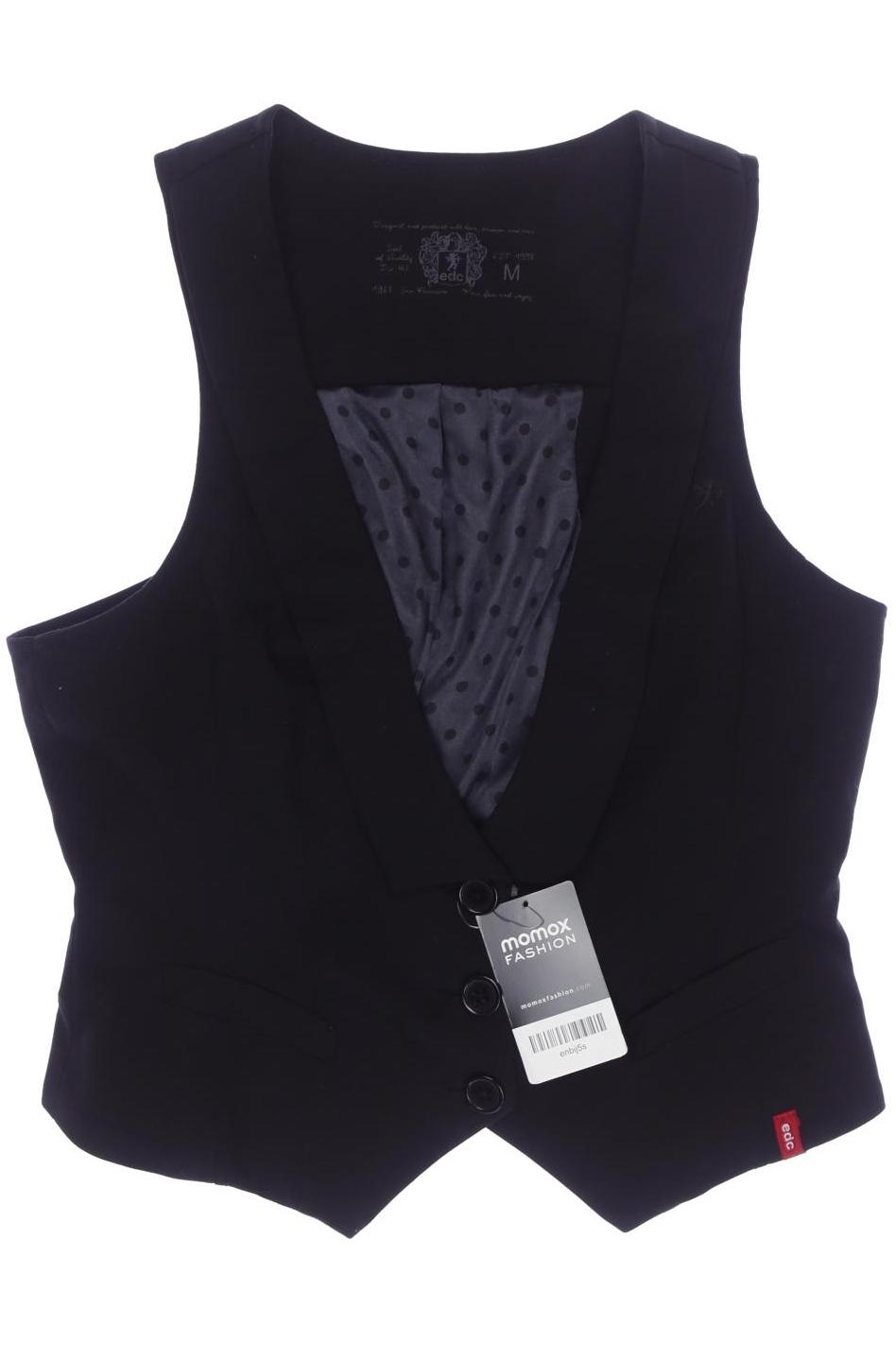 

edc by Esprit Damen Weste, schwarz, Gr. 38