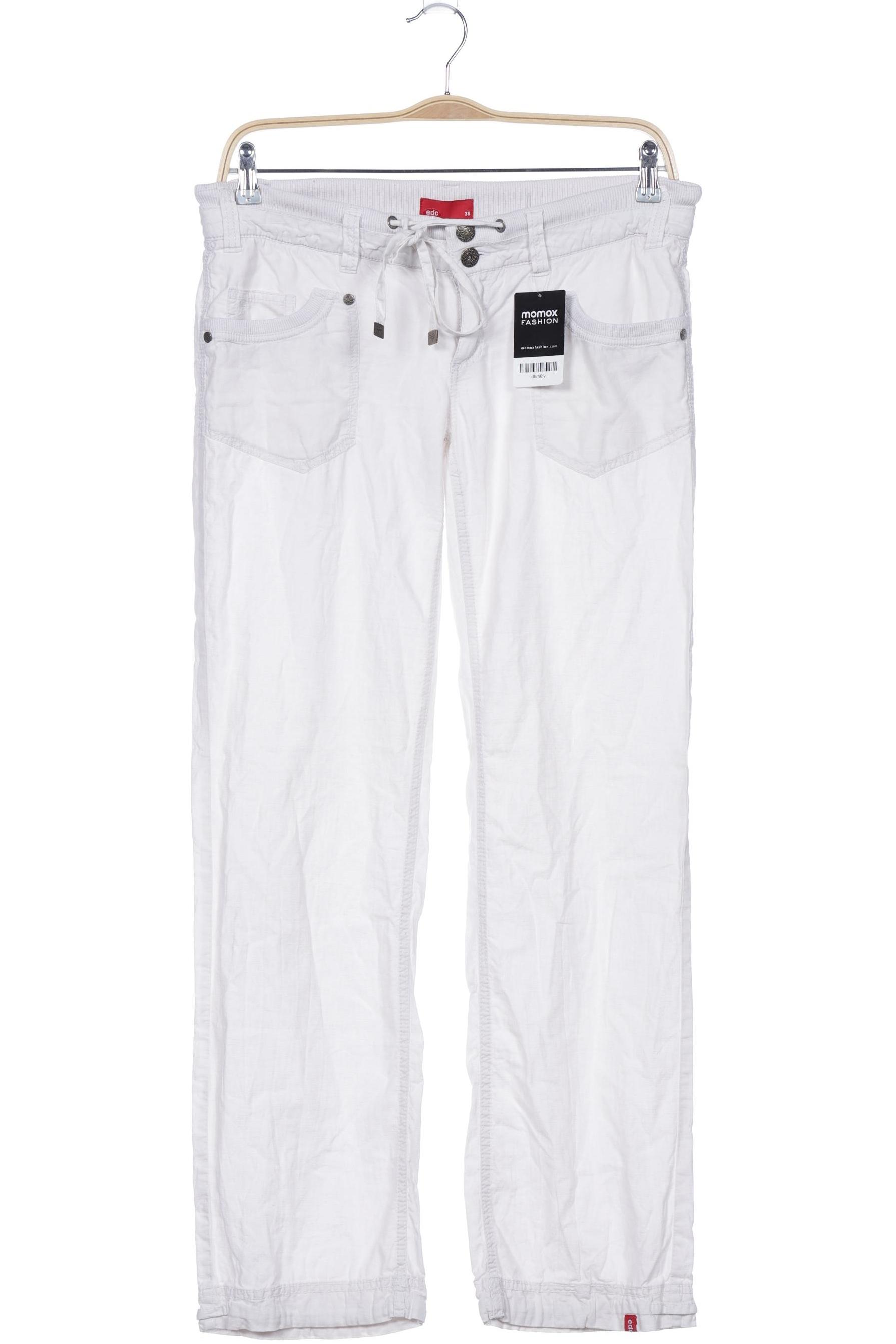 

edc by Esprit Damen Stoffhose, weiß, Gr. 38