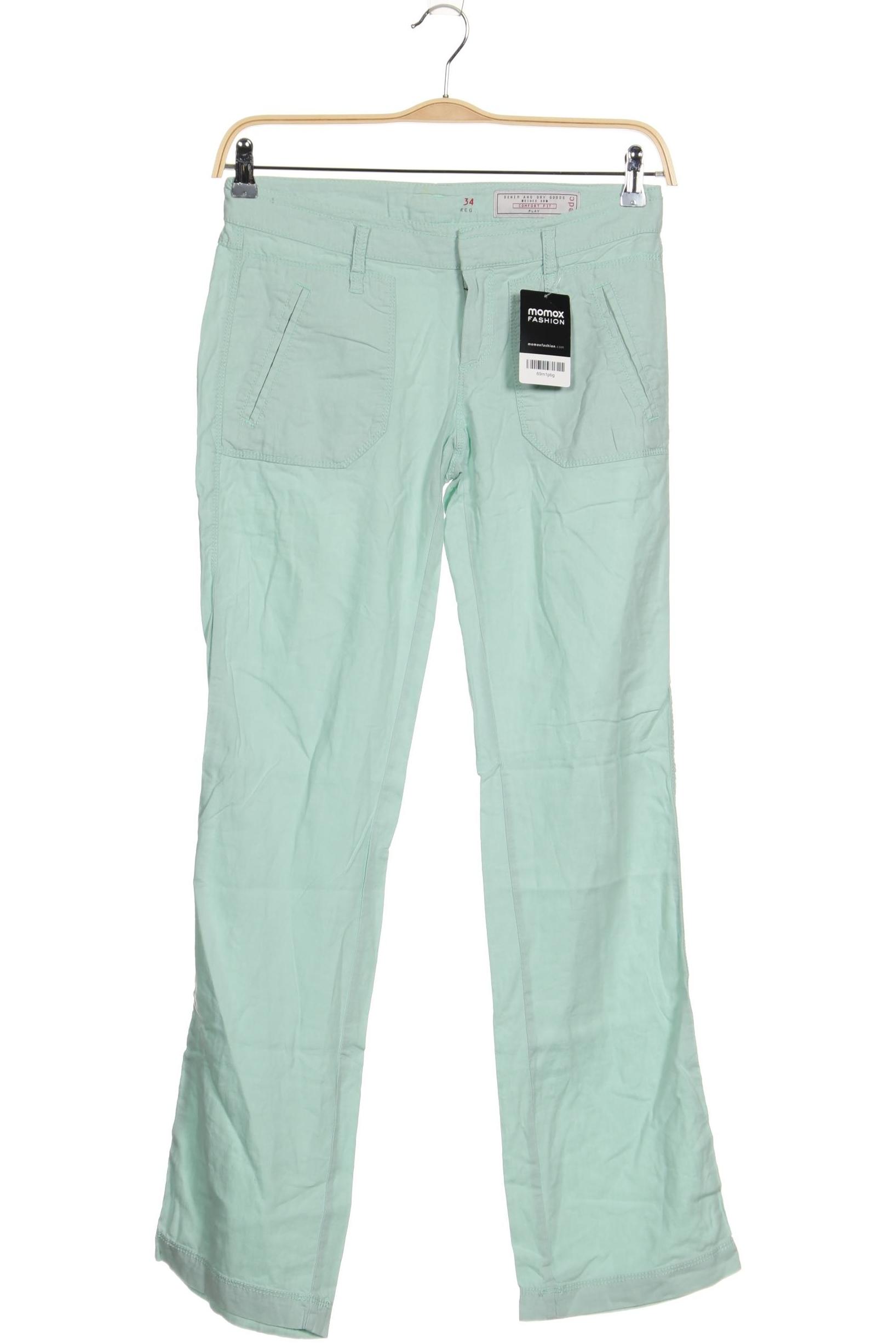 

edc by Esprit Damen Stoffhose, grün, Gr. 34