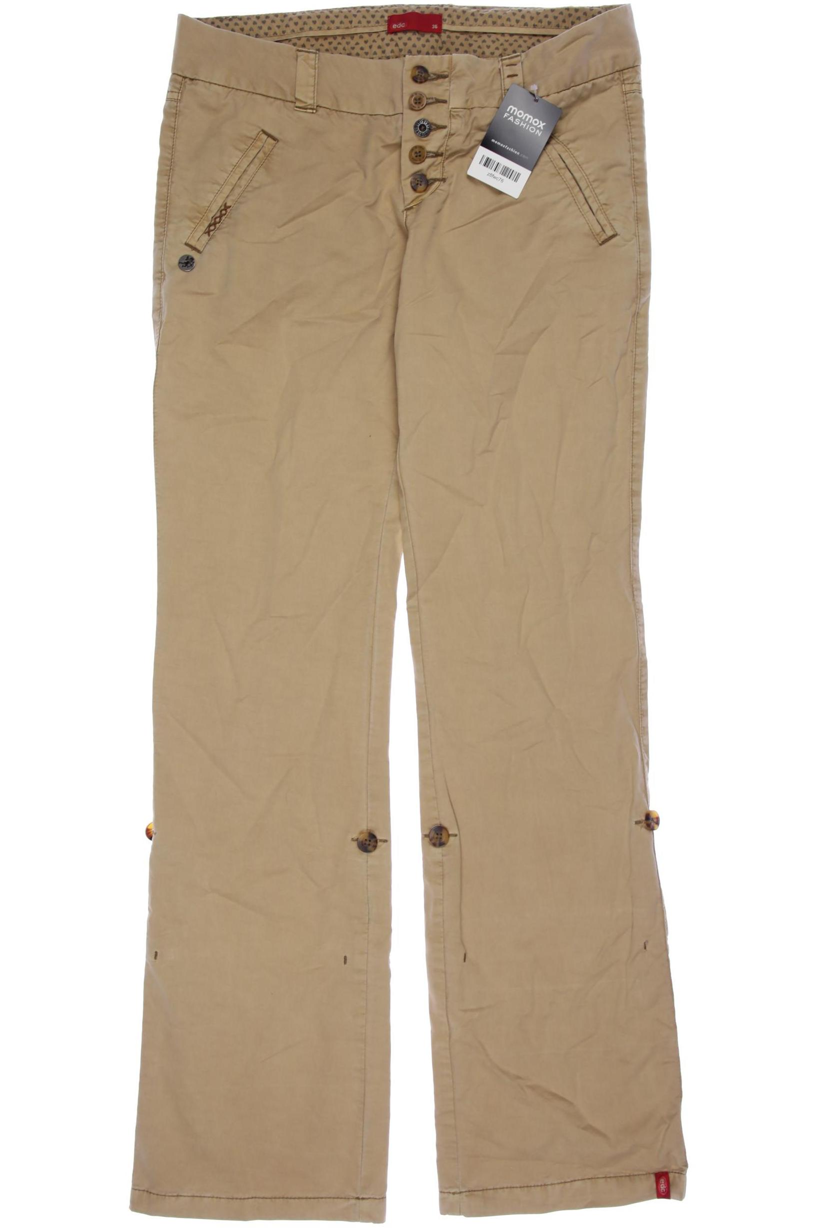 

edc by Esprit Damen Stoffhose, beige, Gr. 36