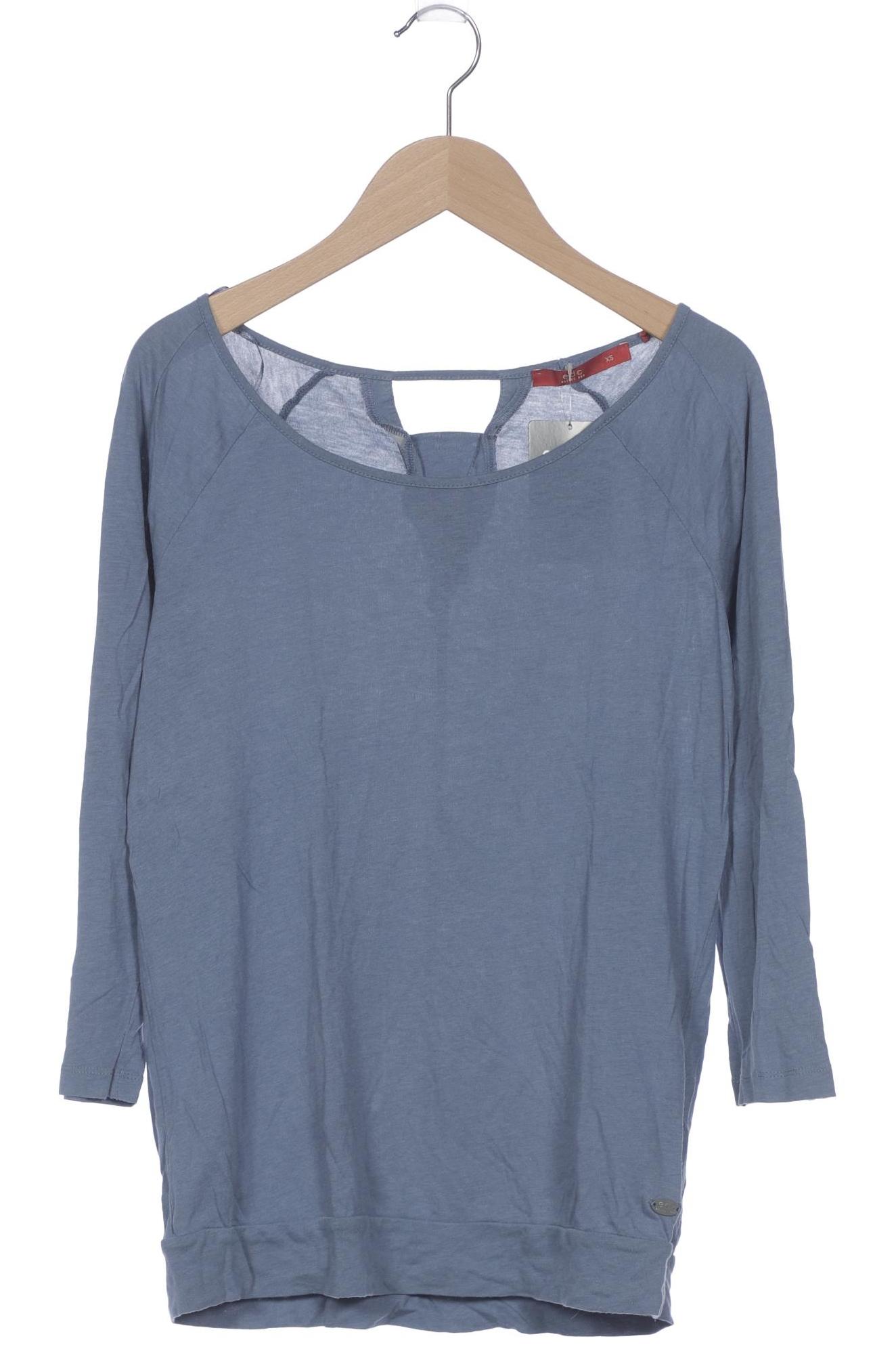

edc by Esprit Damen Langarmshirt, blau, Gr. 34