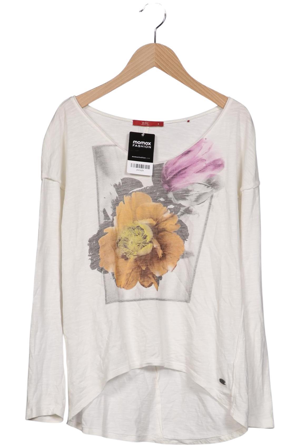 

edc by Esprit Damen Langarmshirt, cremeweiß, Gr. 36