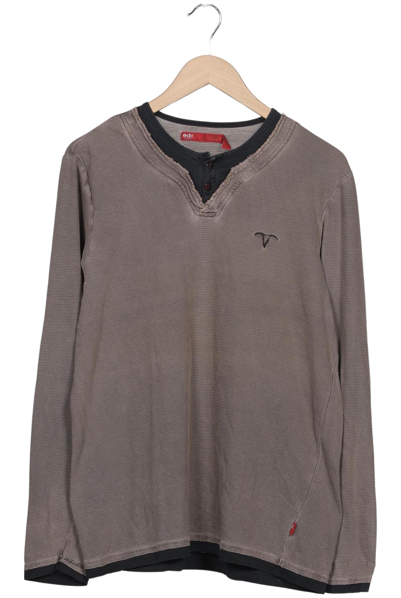 

edc by Esprit Herren Langarmshirt, grau, Gr. 52