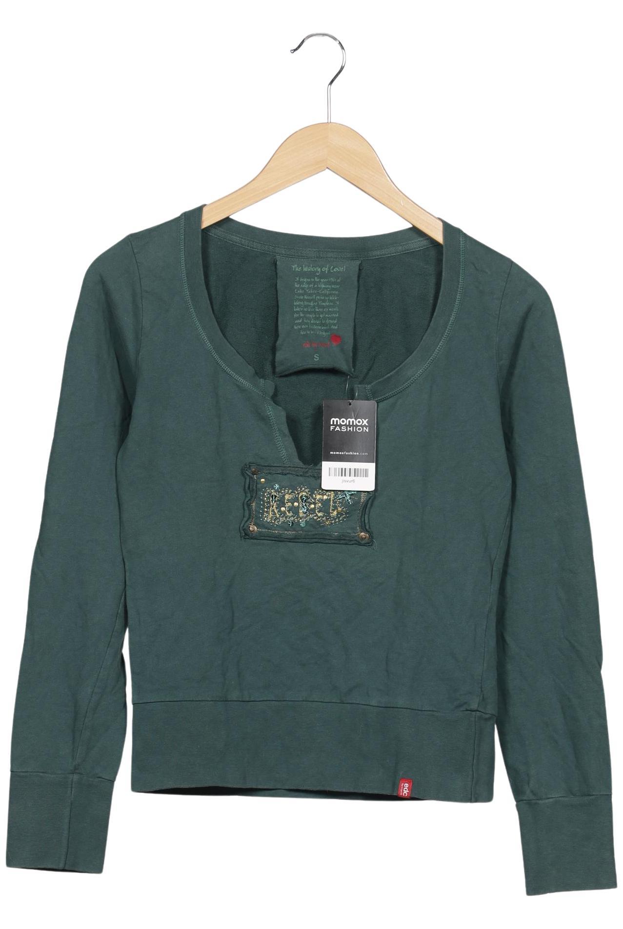 

edc by Esprit Damen Langarmshirt, grün, Gr. 36