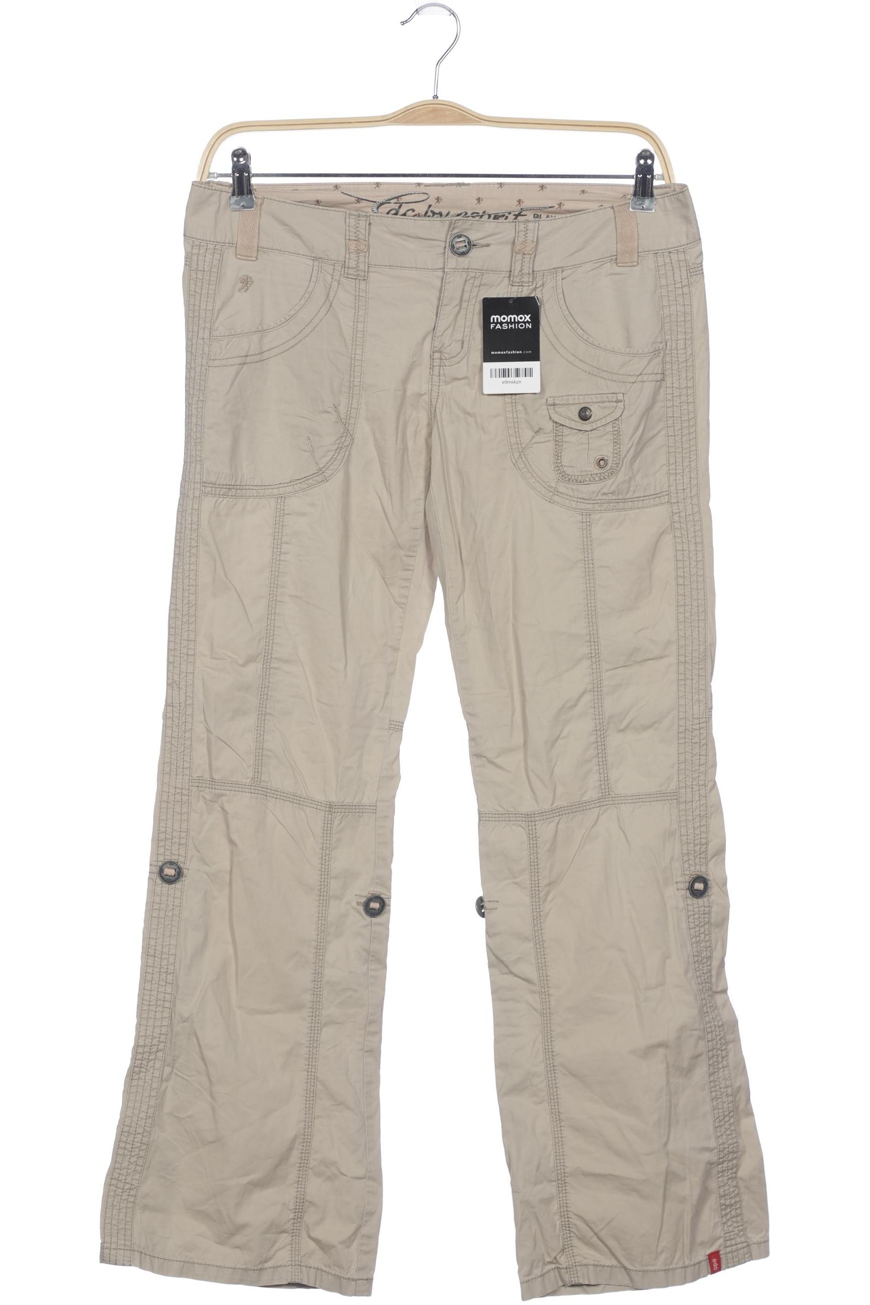 

edc by Esprit Damen Stoffhose, beige, Gr. 38