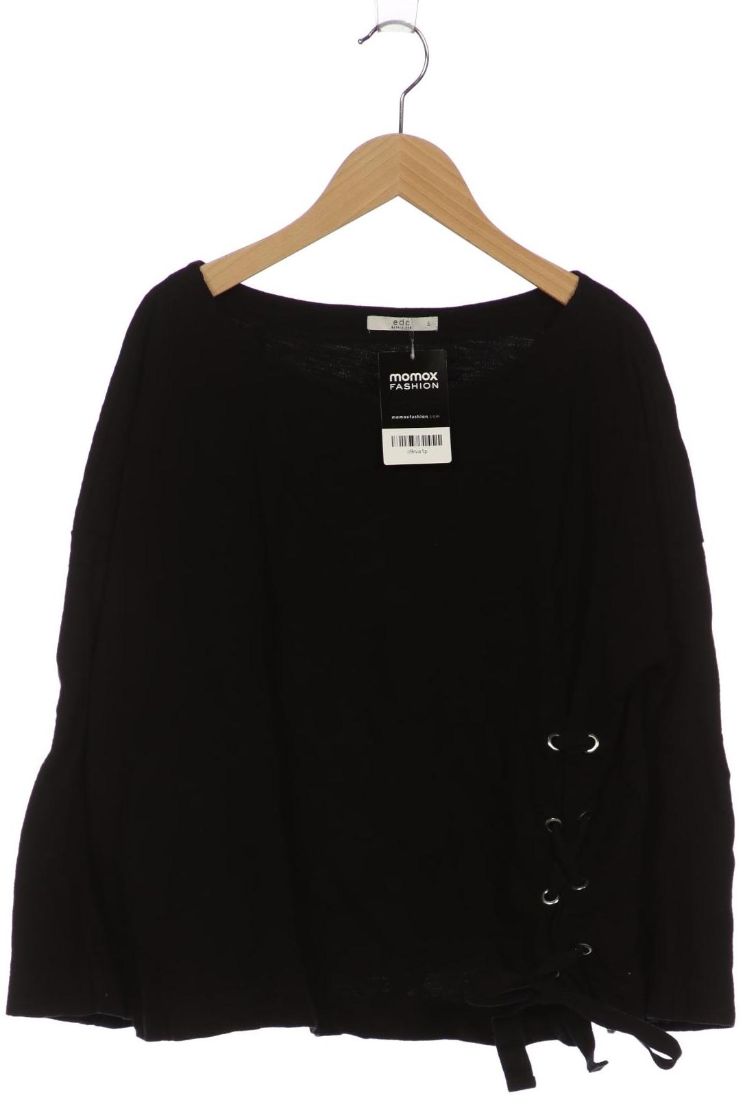 

edc by Esprit Damen Langarmshirt, schwarz, Gr. 36