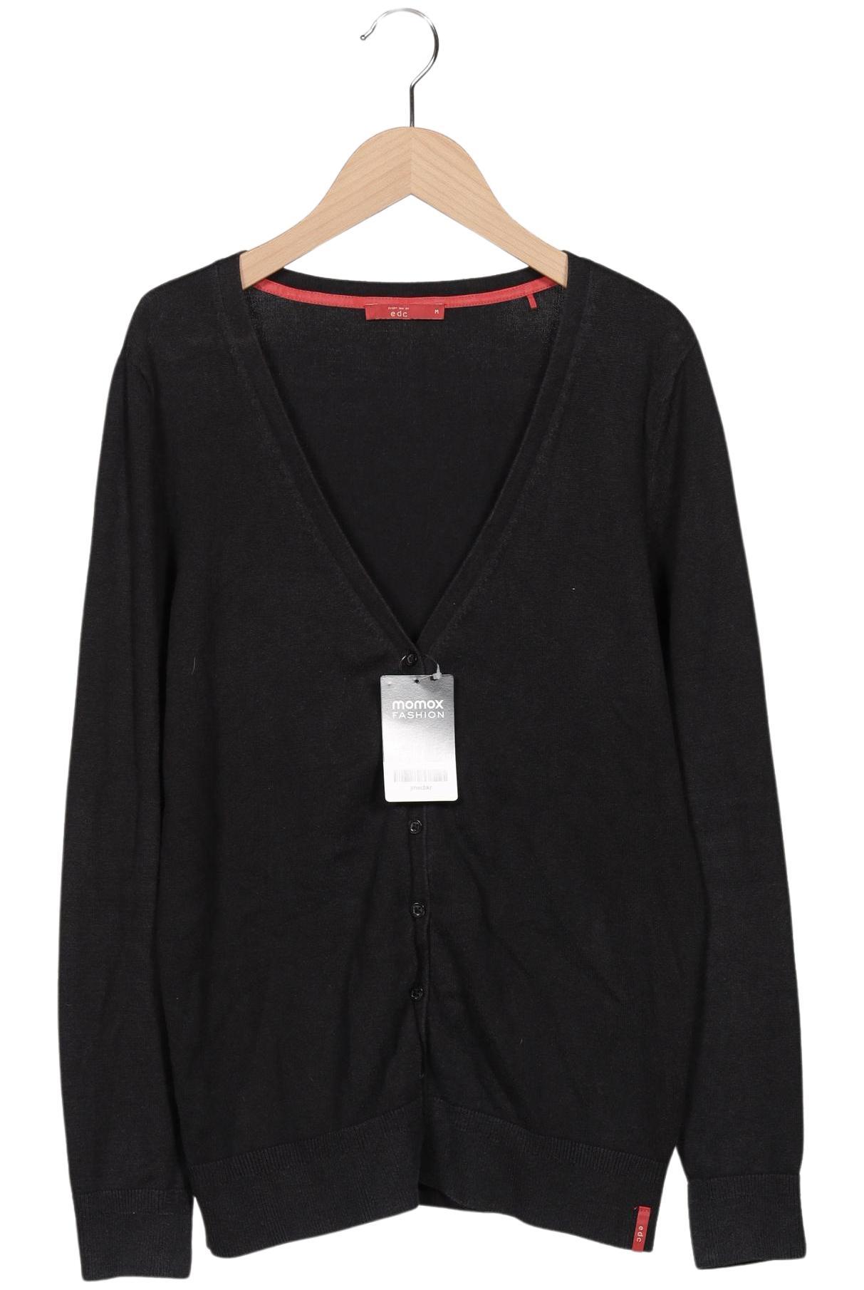 

edc by Esprit Damen Strickjacke, schwarz, Gr. 38