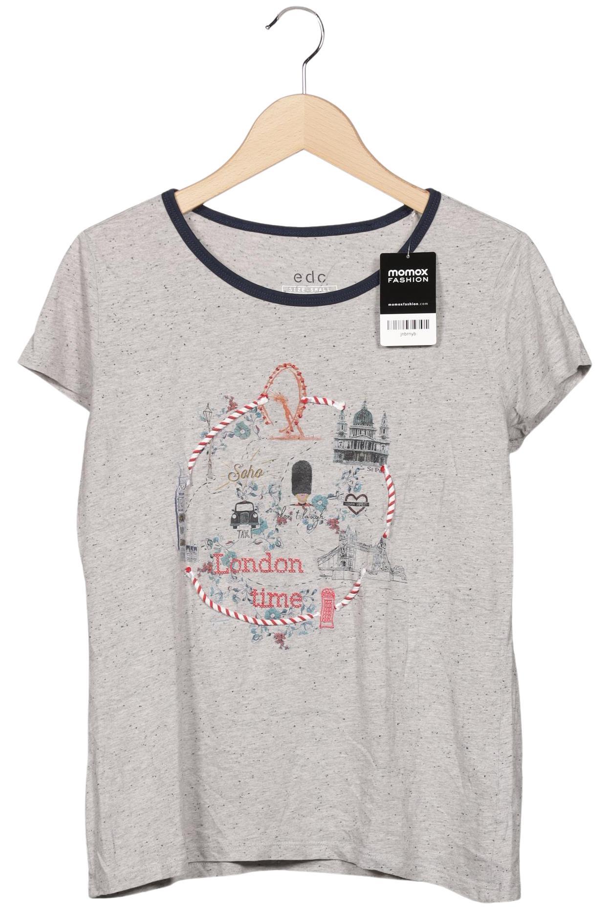 

edc by Esprit Damen T-Shirt, grau, Gr. 36