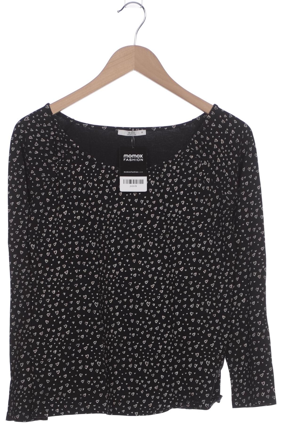 

edc by Esprit Damen Langarmshirt, schwarz, Gr. 38