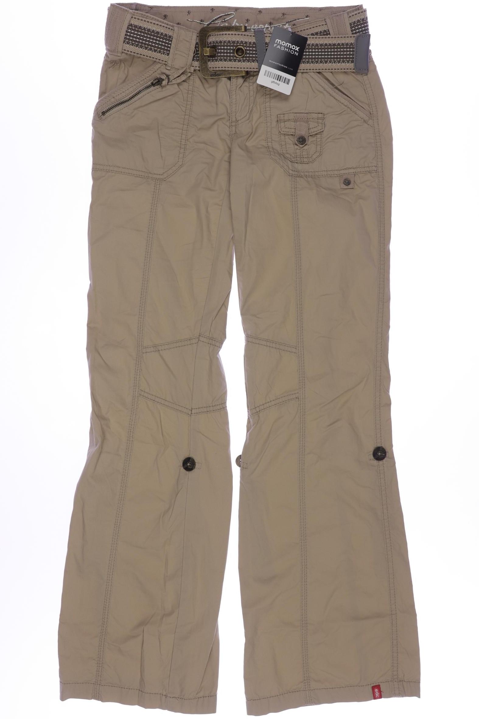 

edc by Esprit Damen Stoffhose, beige, Gr. 32