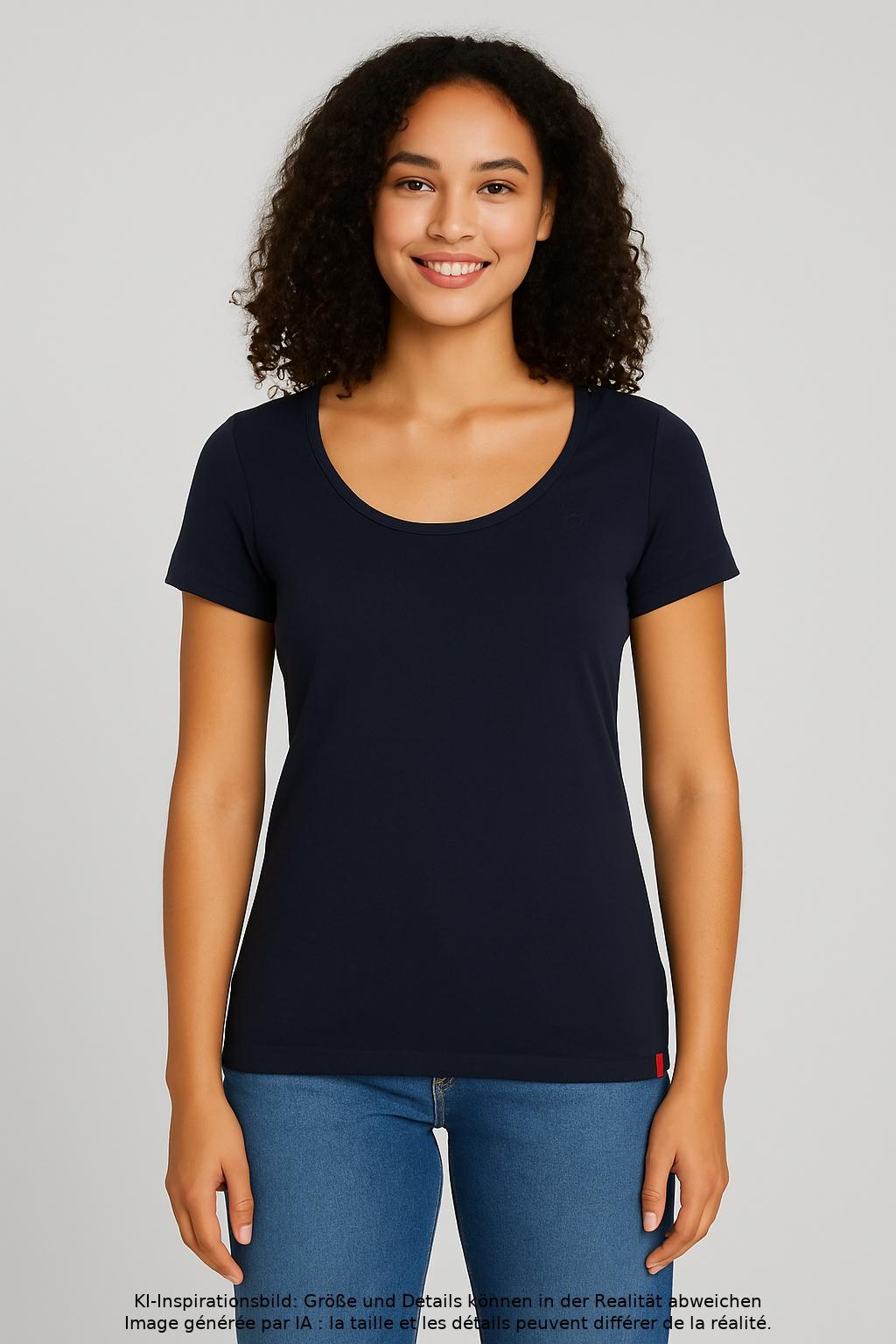 

edc by Esprit Damen T-Shirt, marineblau, Gr. 36