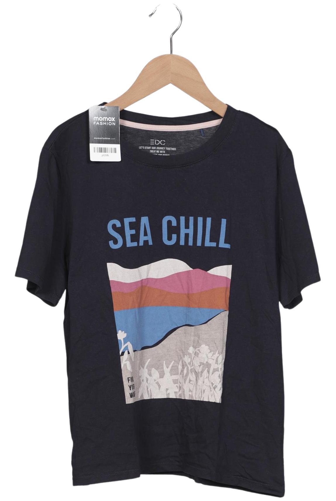 

edc by Esprit Damen T-Shirt, marineblau, Gr. 42