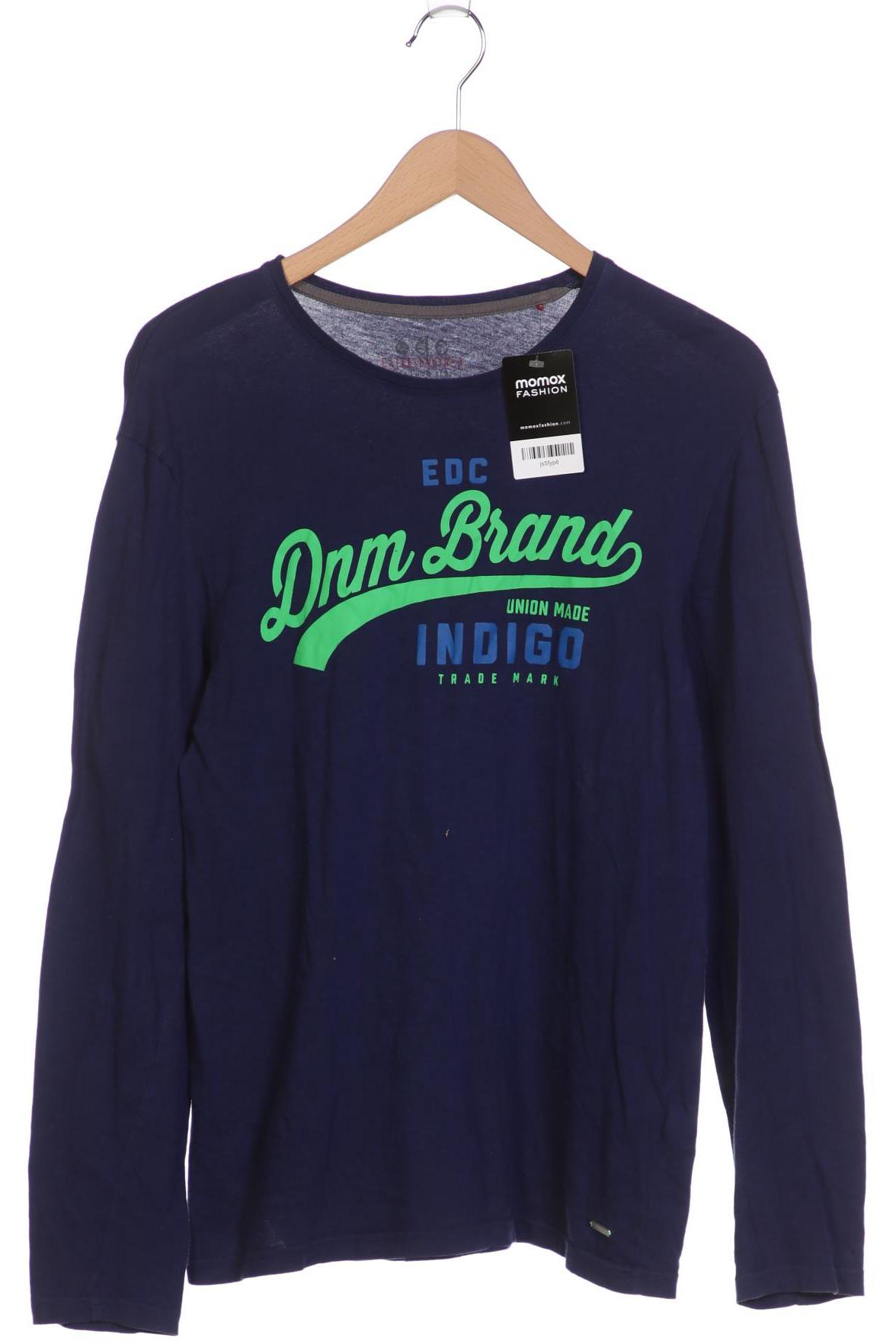 

edc by Esprit Herren Langarmshirt, marineblau