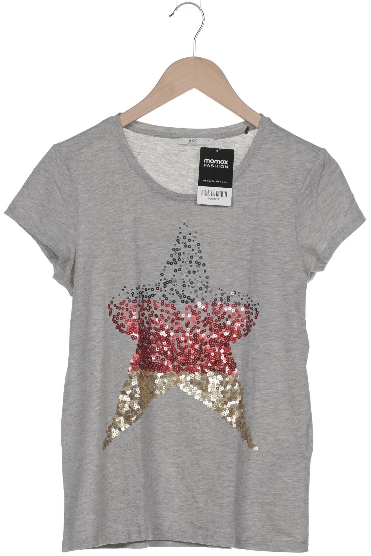 

edc by Esprit Damen T-Shirt, grau, Gr. 38