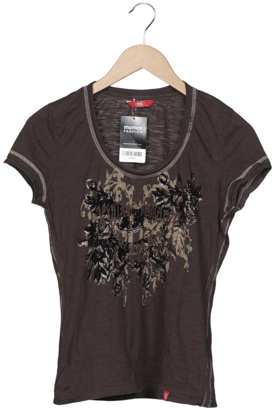 

edc by Esprit Damen T-Shirt, braun, Gr. 42